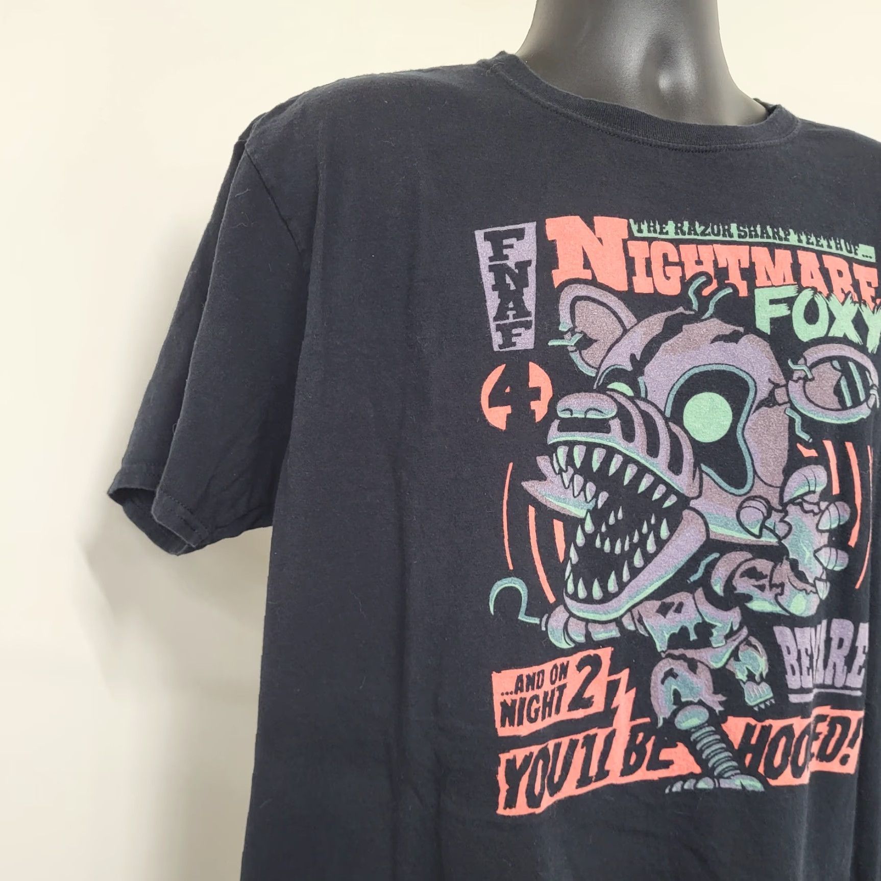 Vintage Five Nights at Freddys Shirt L Black Funko Pop Horror Video Game Halloween Shirt Men L Black Funko Pop Tee Size US L / EU 52-54 / 3 - 4 Thumbnail