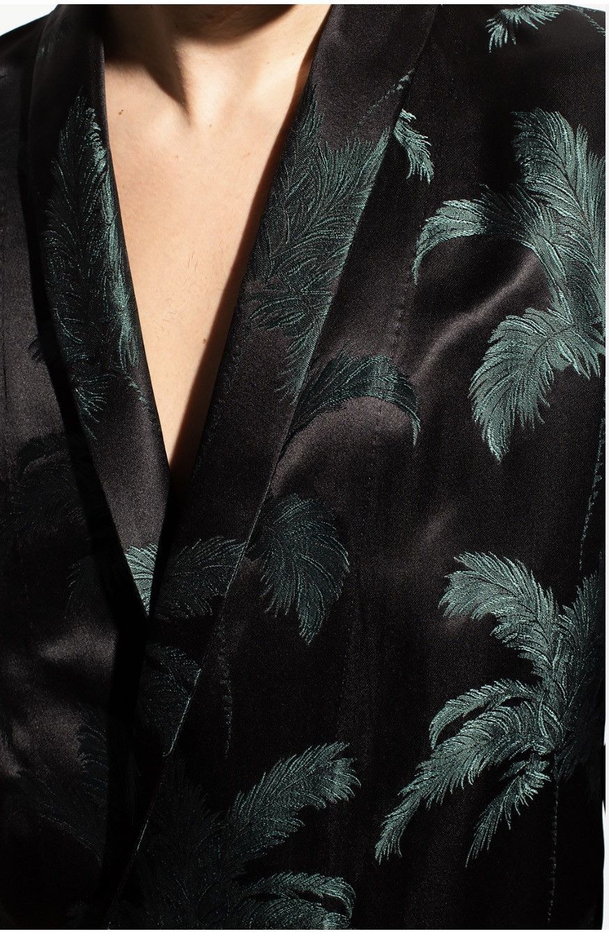 Saint Laurent Paris shawl lapel silk jacquard jacket and pants Size 46R - 5 Thumbnail