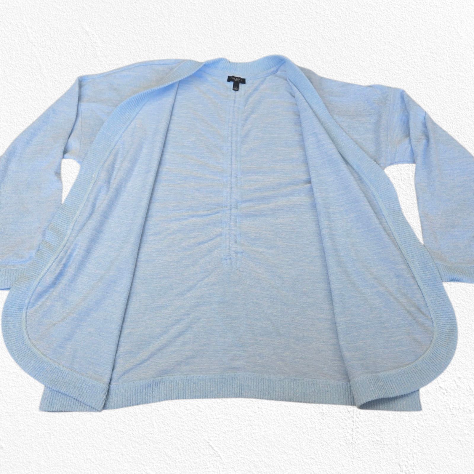 Other Light Blue Ruched Back Open Front Cardigan Size Large Petite Size L / US 10 / IT 46 - 9 Thumbnail
