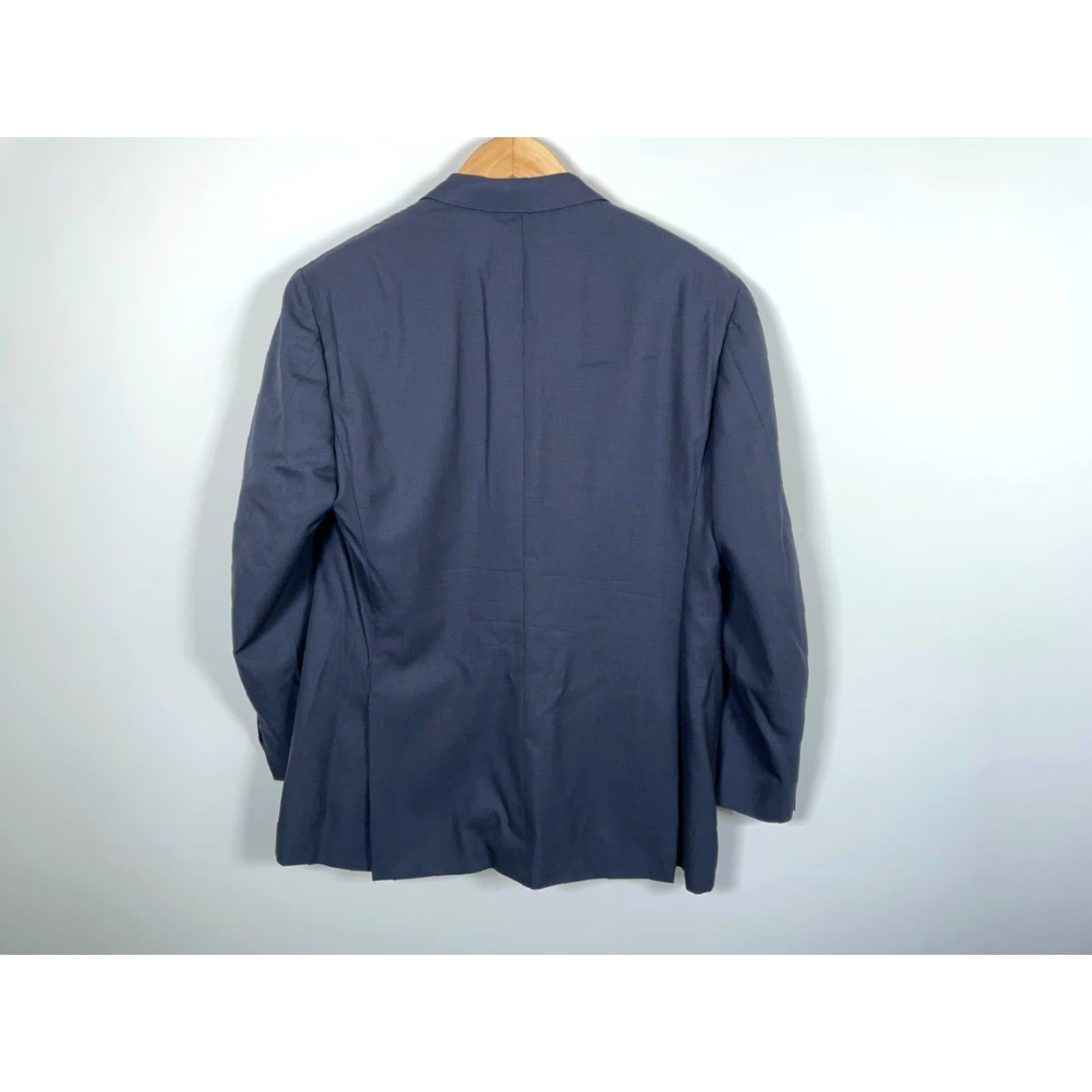 Canali Canali Wool Blazer Men's Regular 44 Dark Blue Solid 2 Button Preppy Classic Italy Size 44R - 2 Thumbnail