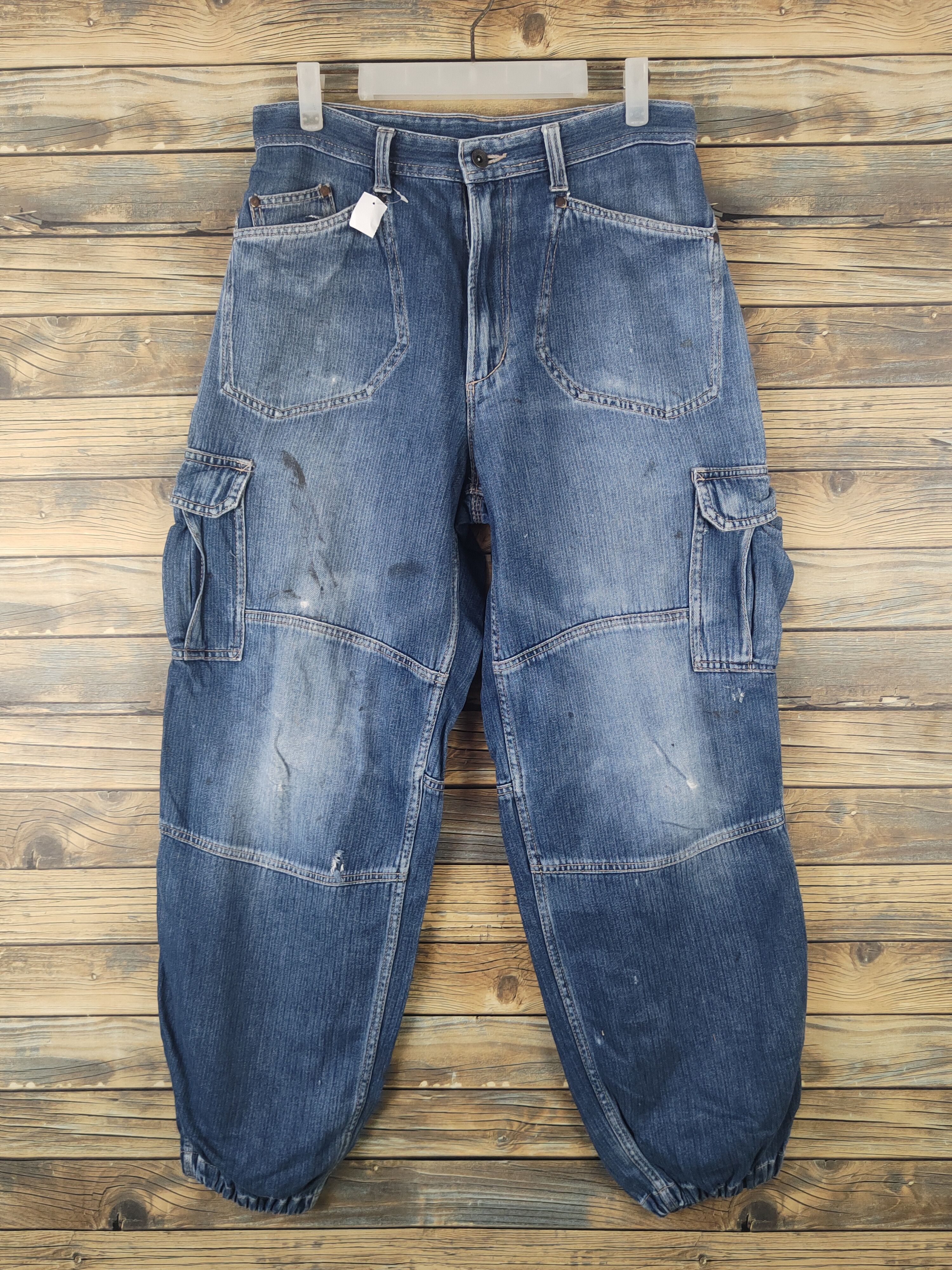 Vintage DL Evenriver Blue Distressed Ripped Jogger Jeans #1863 Size US 31 - 1 Thumbnail