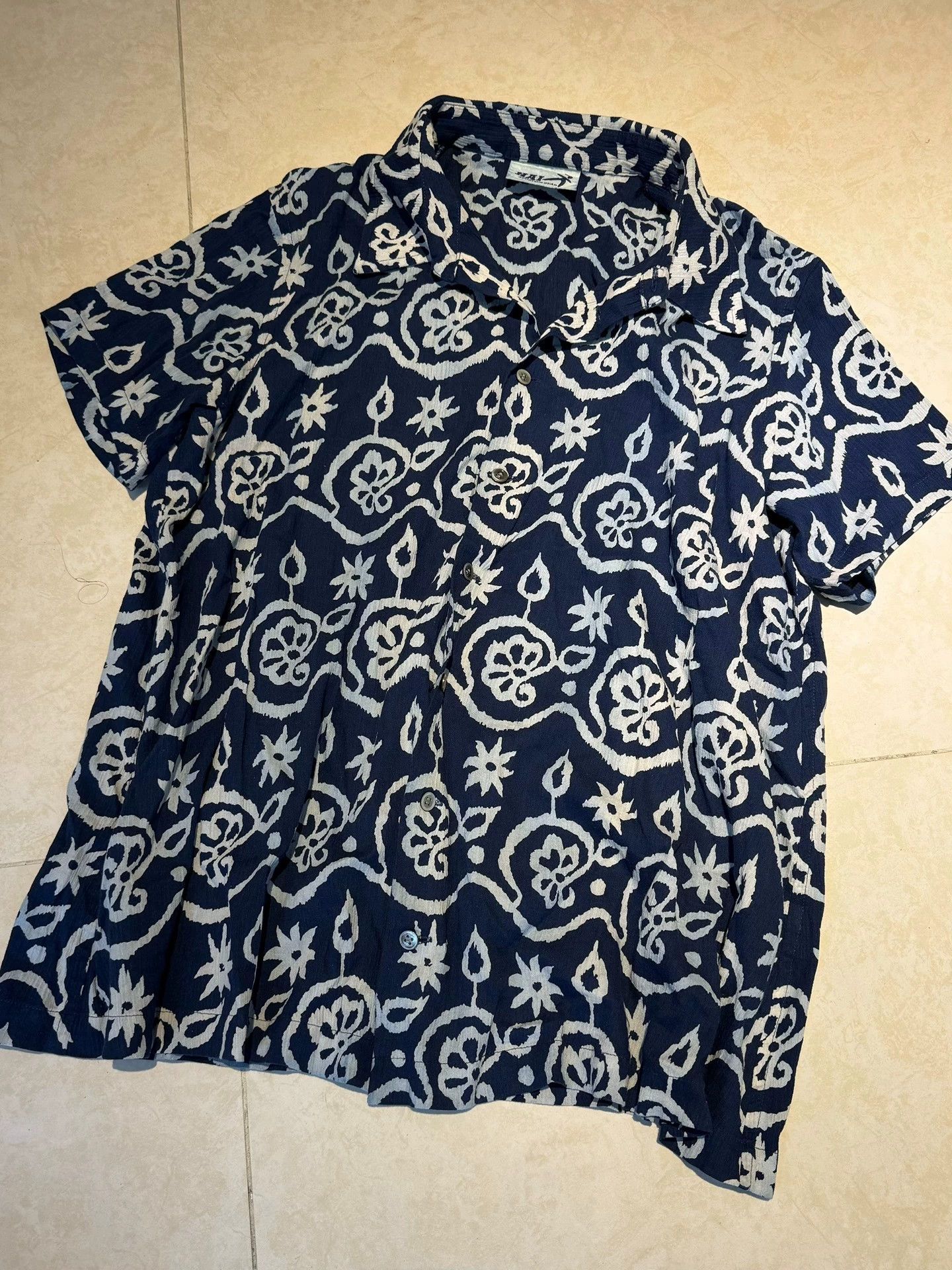 Issey Miyake Issey Miyake HAI 90s Hawaiian Shirt Navy Blue Tie-Dye M Size US M / EU 48-50 / 2 - 1 Thumbnail