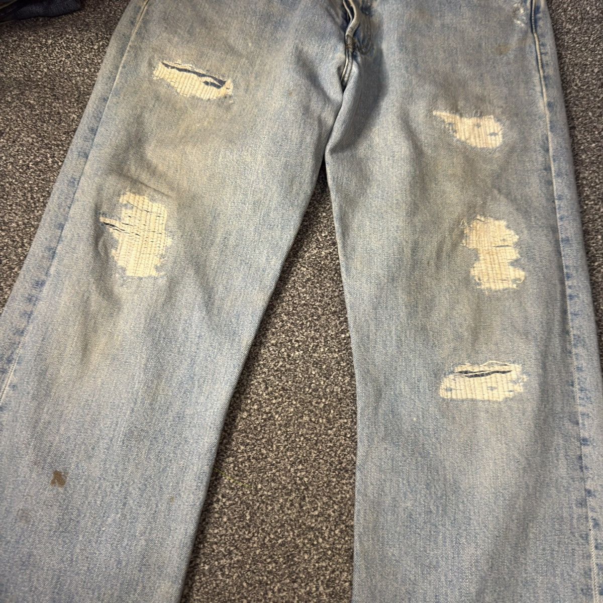 Levi's Vintage y2k Levis 501 Straight Cut Distressed Denim W34 Size US 34 / EU 50 - 4 Thumbnail