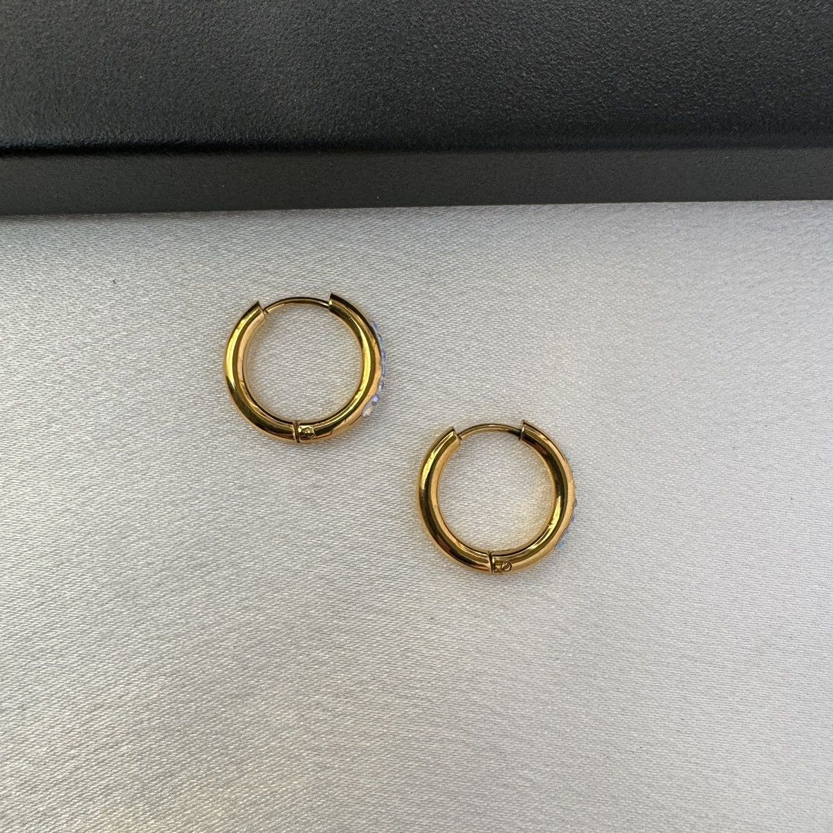 Other CZ Small Hoop Earrings for Men Women Hip Hop Unisex Style Size ONE SIZE - 4 Thumbnail