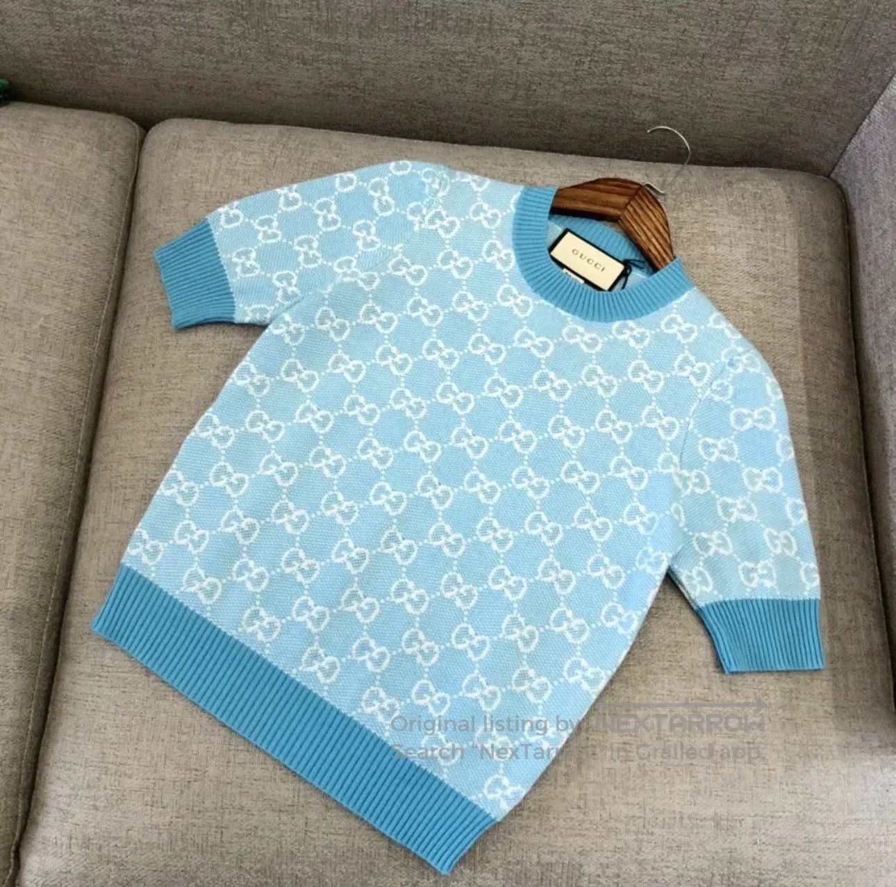 Gucci Gucci GG Wool Knit Short-Sleeve Top. Size XS / US 0-2 / IT 36-38 - 1 Thumbnail