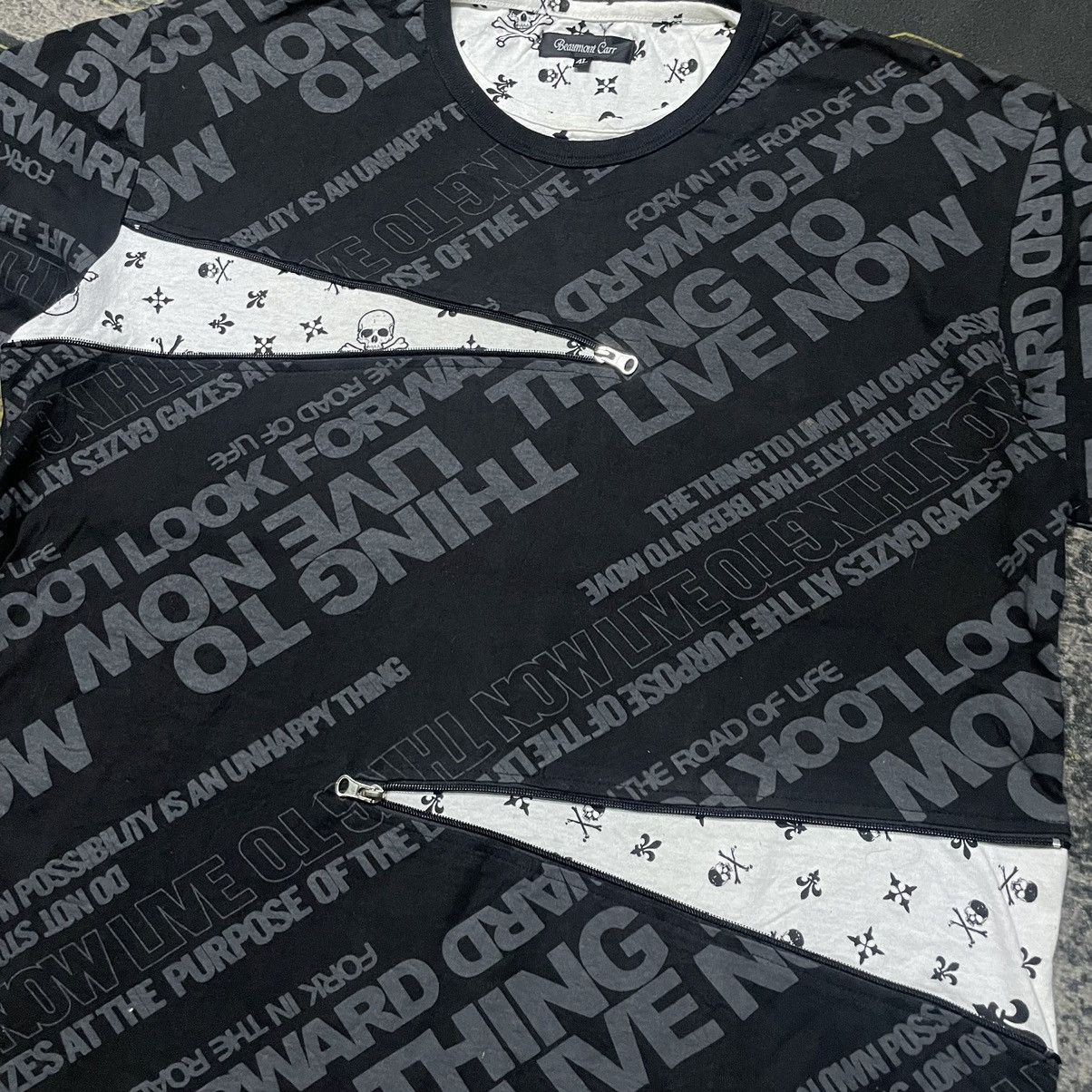 Japanese Brand 💥Beaumont Carr Alloverprint Zipper Tees Punk Style Size US XXL / EU 58 / 5 - 3 Thumbnail