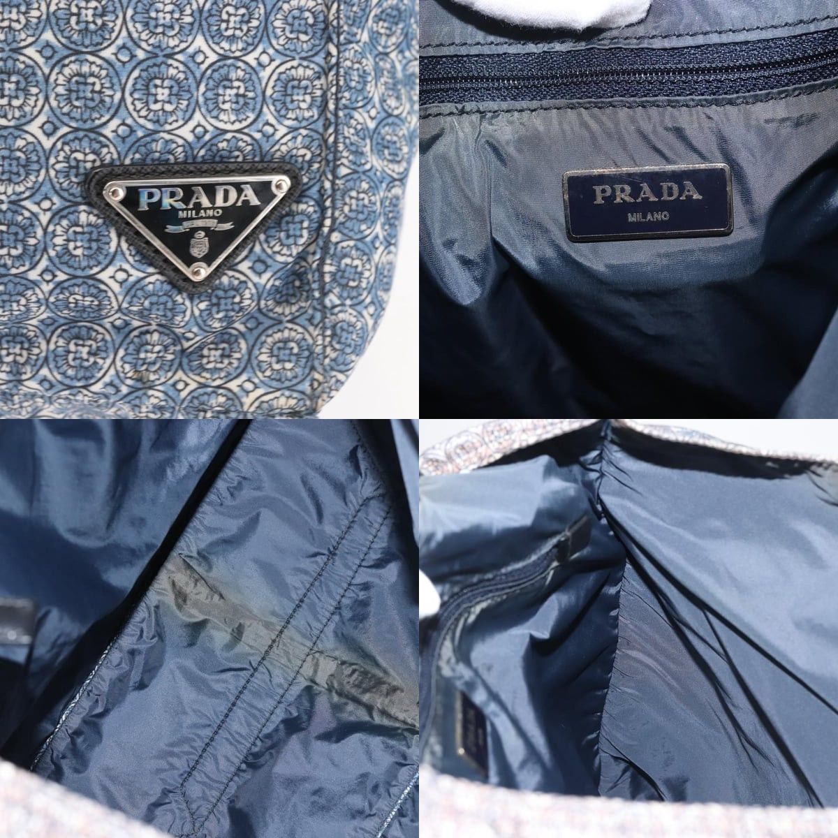 Prada PRADA Tote Bag Nylon Blue Silver Size ONE SIZE - 11 Thumbnail