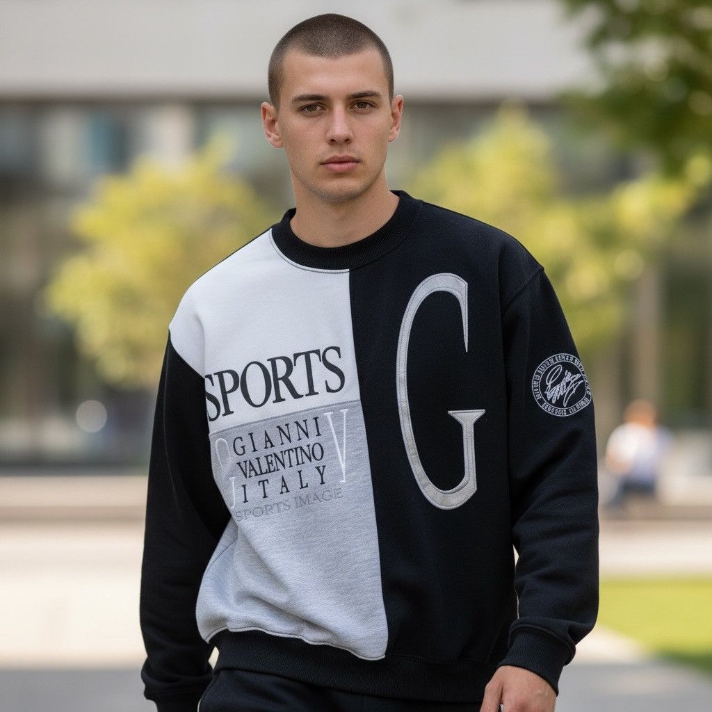 Gianni Valentino 🇮🇹 Vintage Big Logo Sweatshirt Gianni Valentino Sport Italy Size US L / EU 52-54 / 3 - 1 Thumbnail