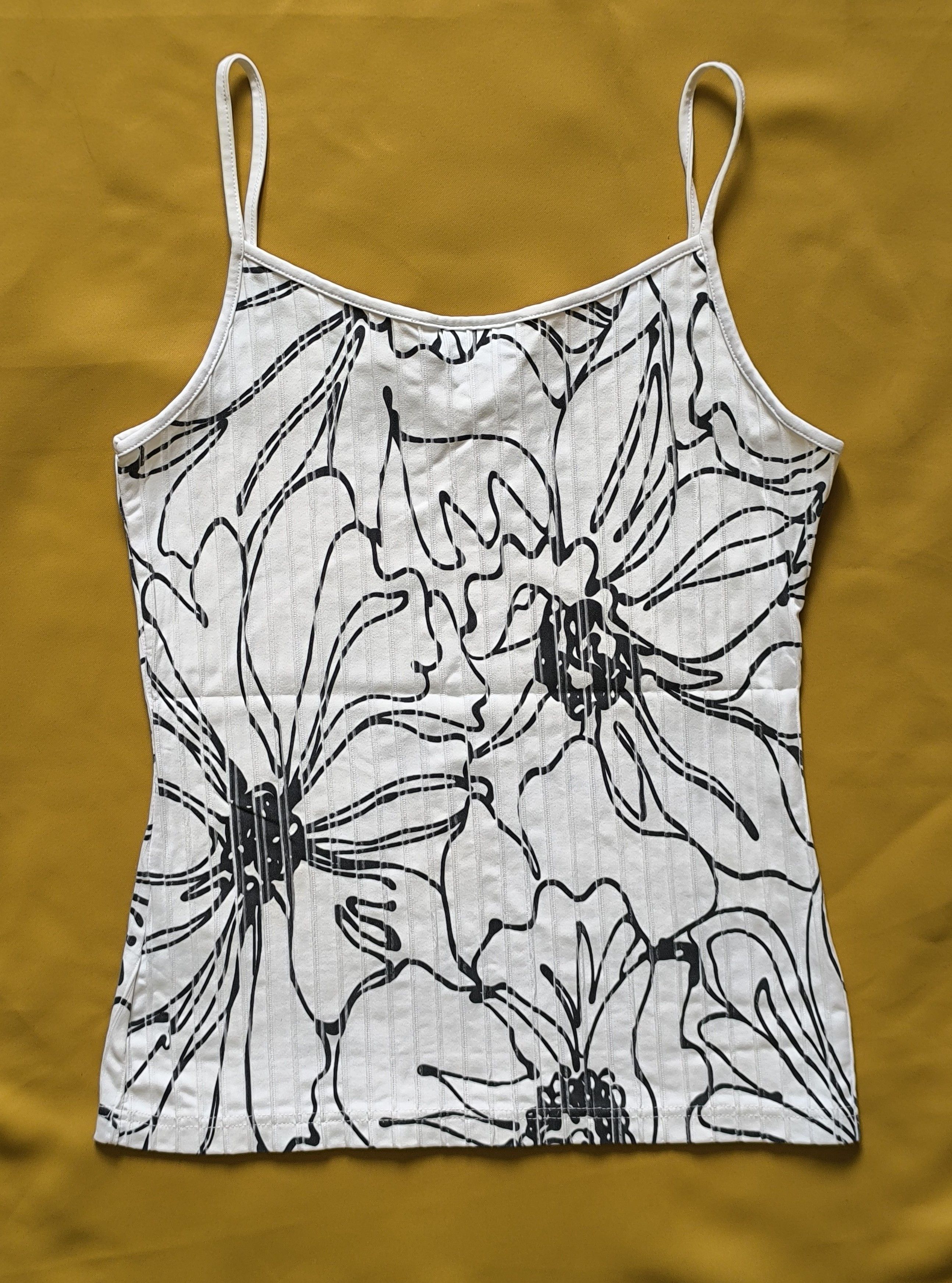 ANNE FONTAINE Anne Fontaine Paris White Black Floral Camisole Top – Size 3 Size S / US 4 / IT 40 - 2 Thumbnail