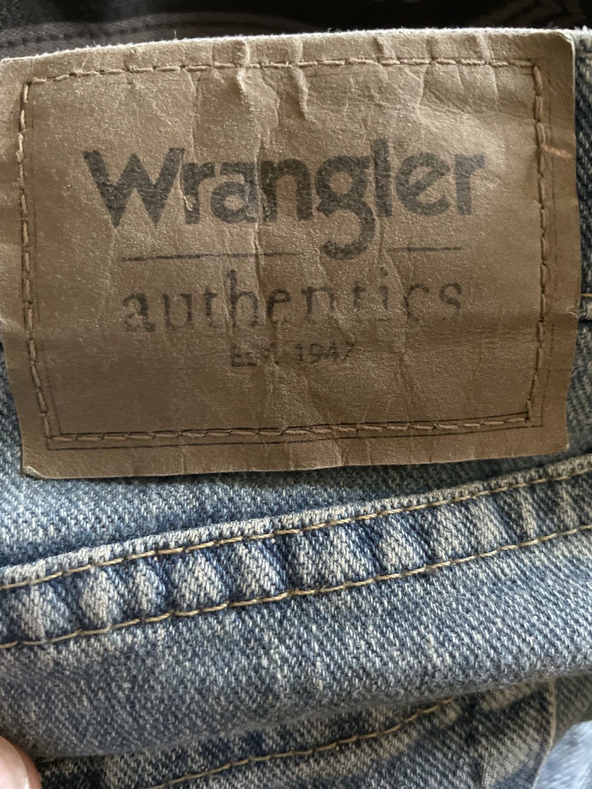 Designer × Vintage × Wrangler Wrangler Denim Blue Jean Shorts Jorts Waist 42X10” vintage 🔥 Size US 42 / EU 58 - 13 Thumbnail