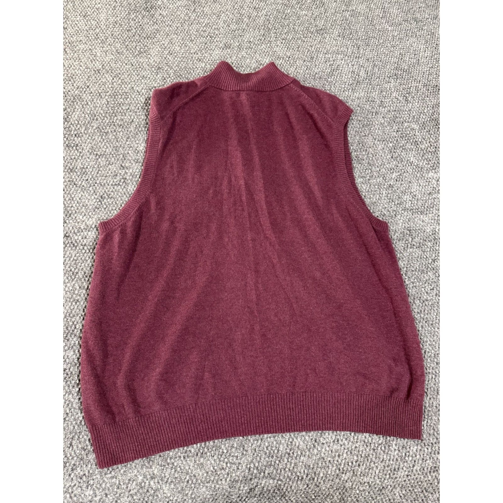 Johnston & Murphy Johnston & Murphy Sweater Vest Mens XL Purple 1/4 Zip Ribbed Knit Pima Cotton Vest Knitwear Casual Winter Fall Spring Crew Neck Lightweight Size US XL / EU 56 / 4 - 7 Thumbnail