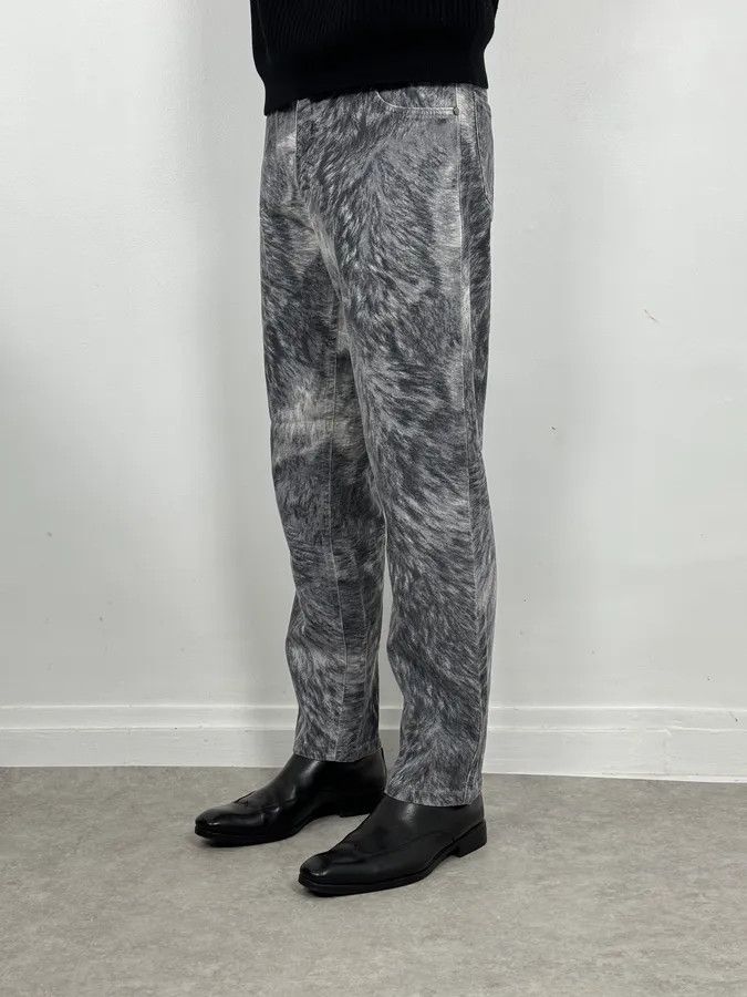 Roberto Cavalli 2000s Roberto Cavalli Grizzly Fur Print Grey Pants Size US 31 - 2 Thumbnail