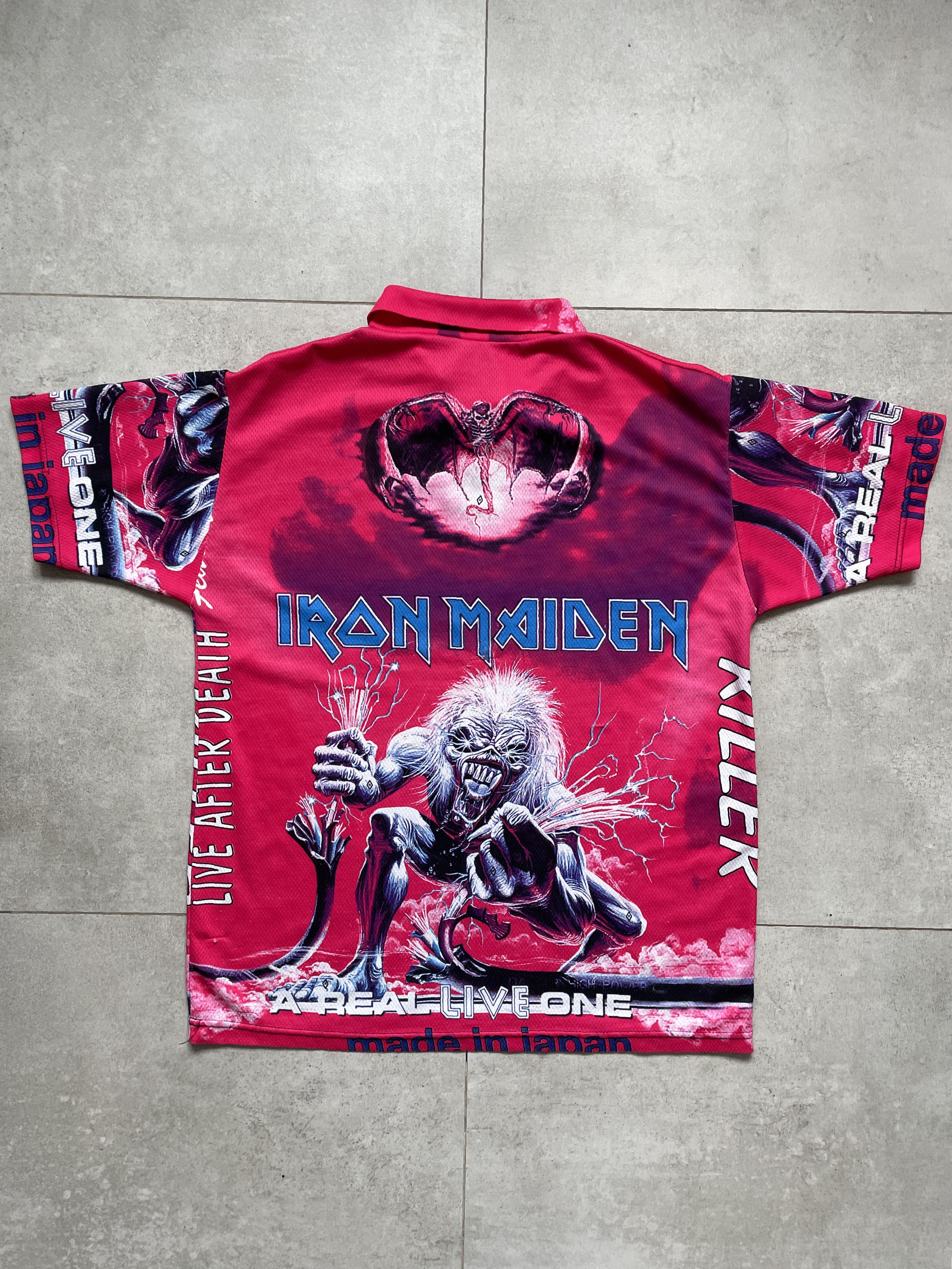Band Tees VINTAGE Y2K IRON MAIDEN LIVE AFTER DEAD PINK JERSEY Size US M / EU 48-50 / 2 - 2 Thumbnail