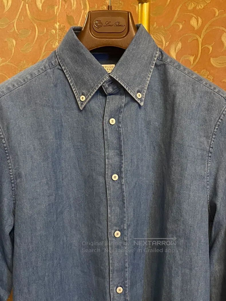 Brunello Cucinelli Brunello Cucinelli Denim Shirt, Sea Island Cotton Size US S / EU 44-46 / 1 - 2 Thumbnail
