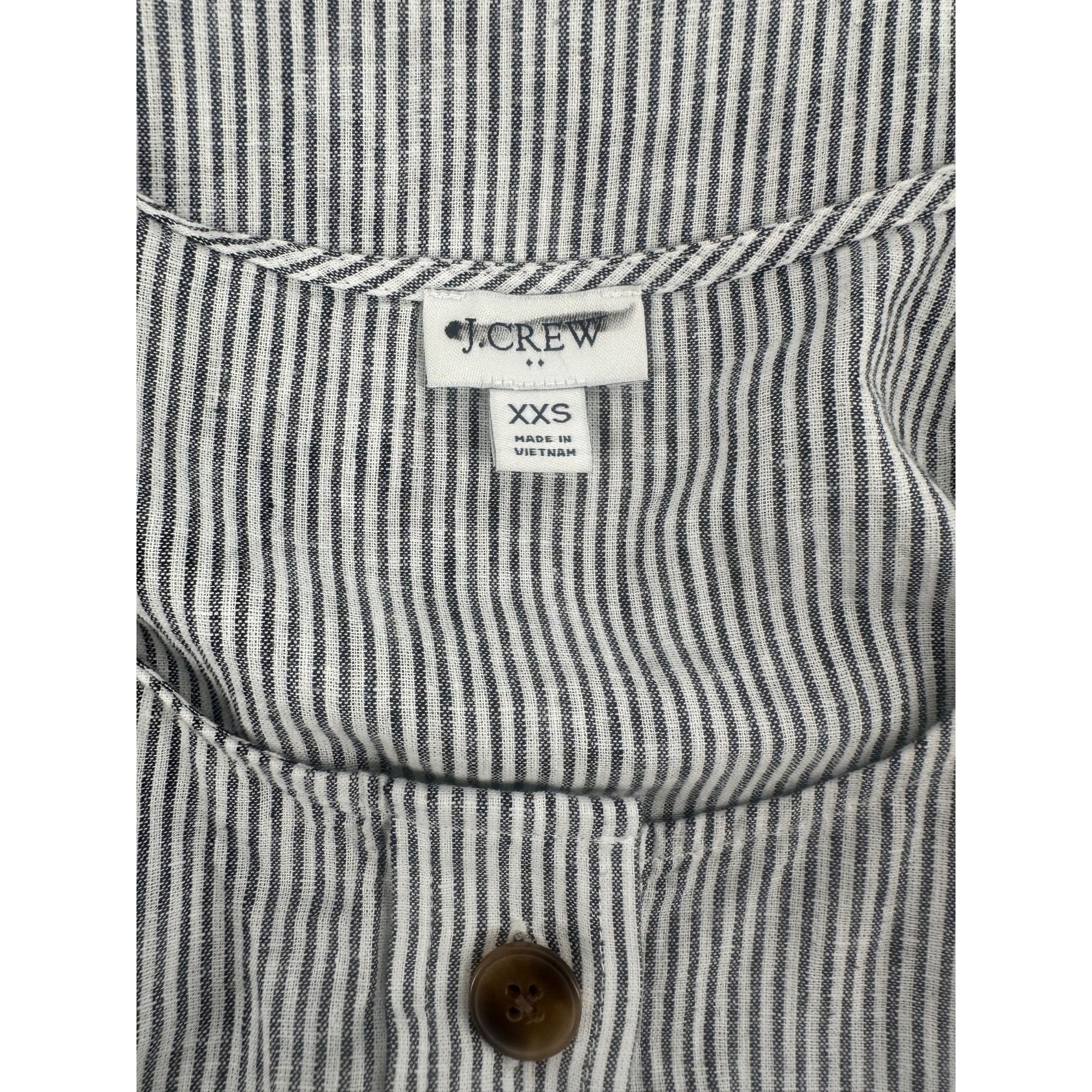 J.Crew J.Crew Coastal Chic Striped Tank Top XXS Linen Cotton Button Size XXS / US 00 / IT 34 - 6 Thumbnail