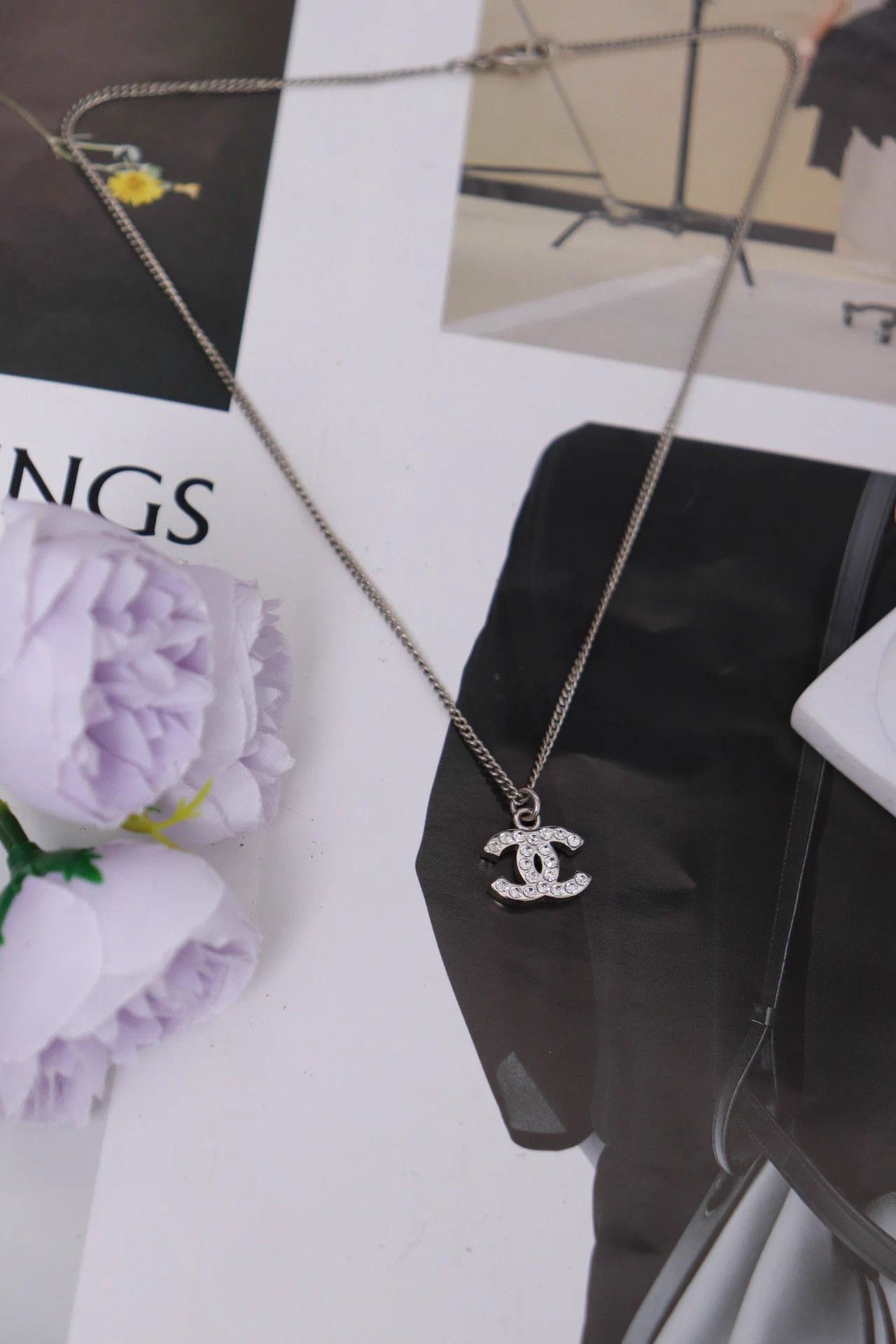 Chanel Chanel Double C crystal 41cm necklace 1.2x1.5cm pendant Size ONE SIZE - 1 Thumbnail