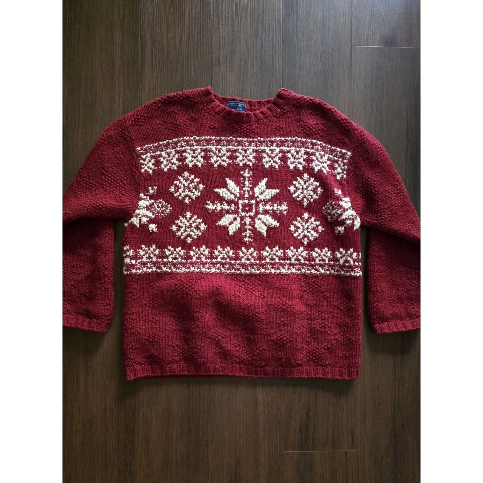 Vintage VINTAGE American Eagle Chunky Knit Sweater Red XL Grunge 1990s Wool Blend Unisex Large Size US XL / EU 56 / 4 - 3 Thumbnail