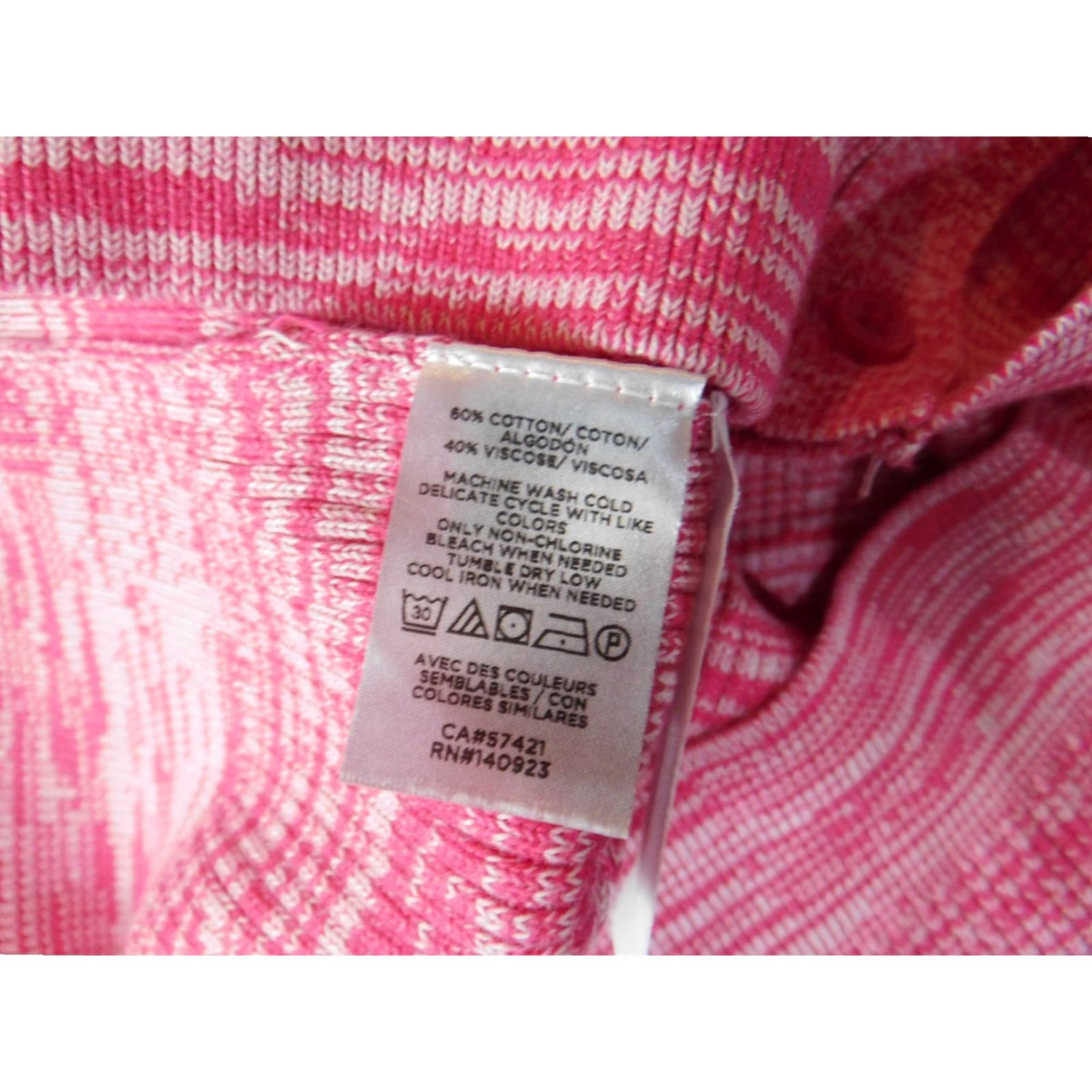 Loft LOFT Cardigan Shirt Womens Medium Pink Cotton Viscose Stretch Button Knit Rib Crew Neck Pullover Casual Modern Regular Size M / US 6-8 / IT 42-44 - 6 Thumbnail