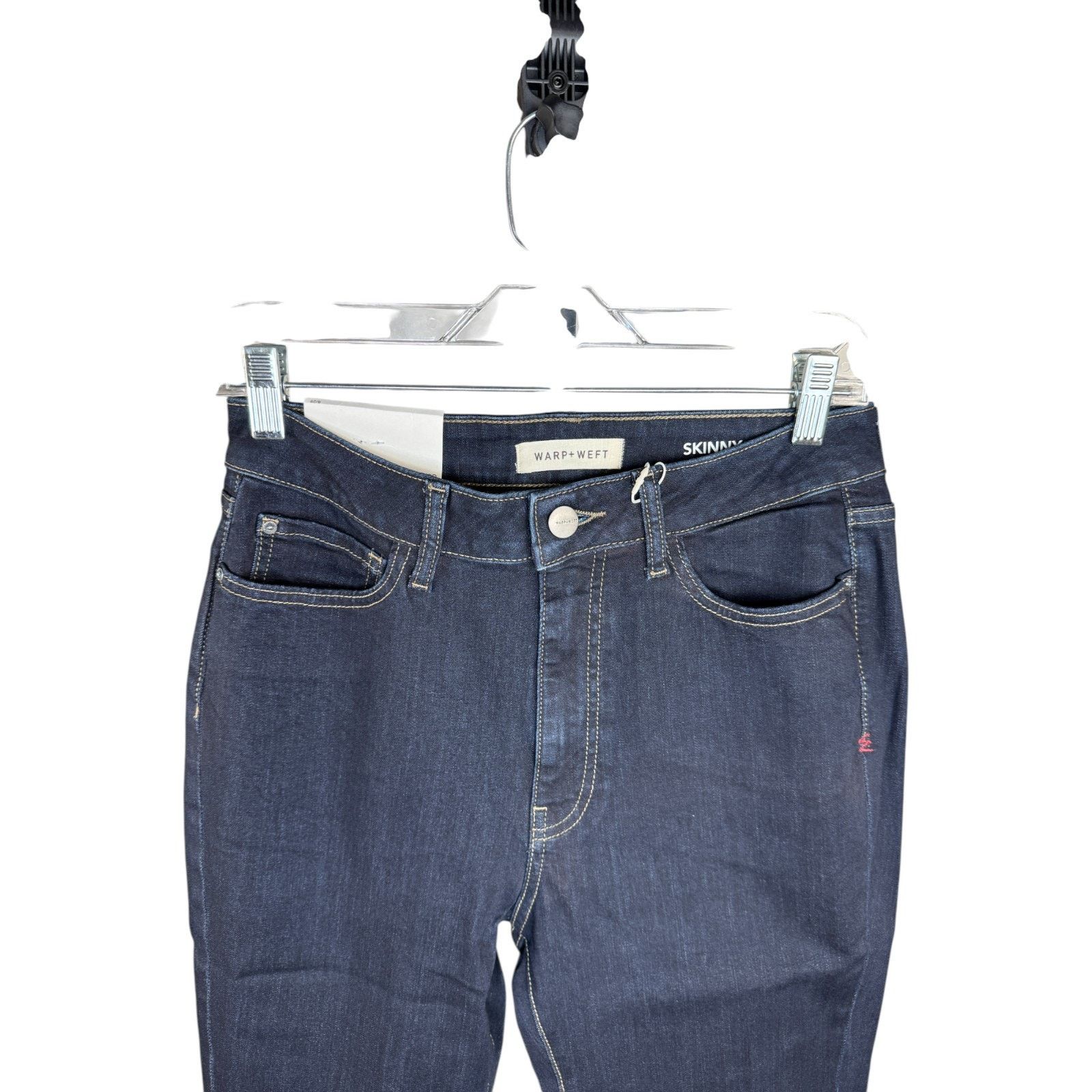 Warpweft Company Warp + Weft 8/29 Skinny High Rise Jeans Indigo Stretch Size 30" / US 8 / IT 44 - 4 Thumbnail
