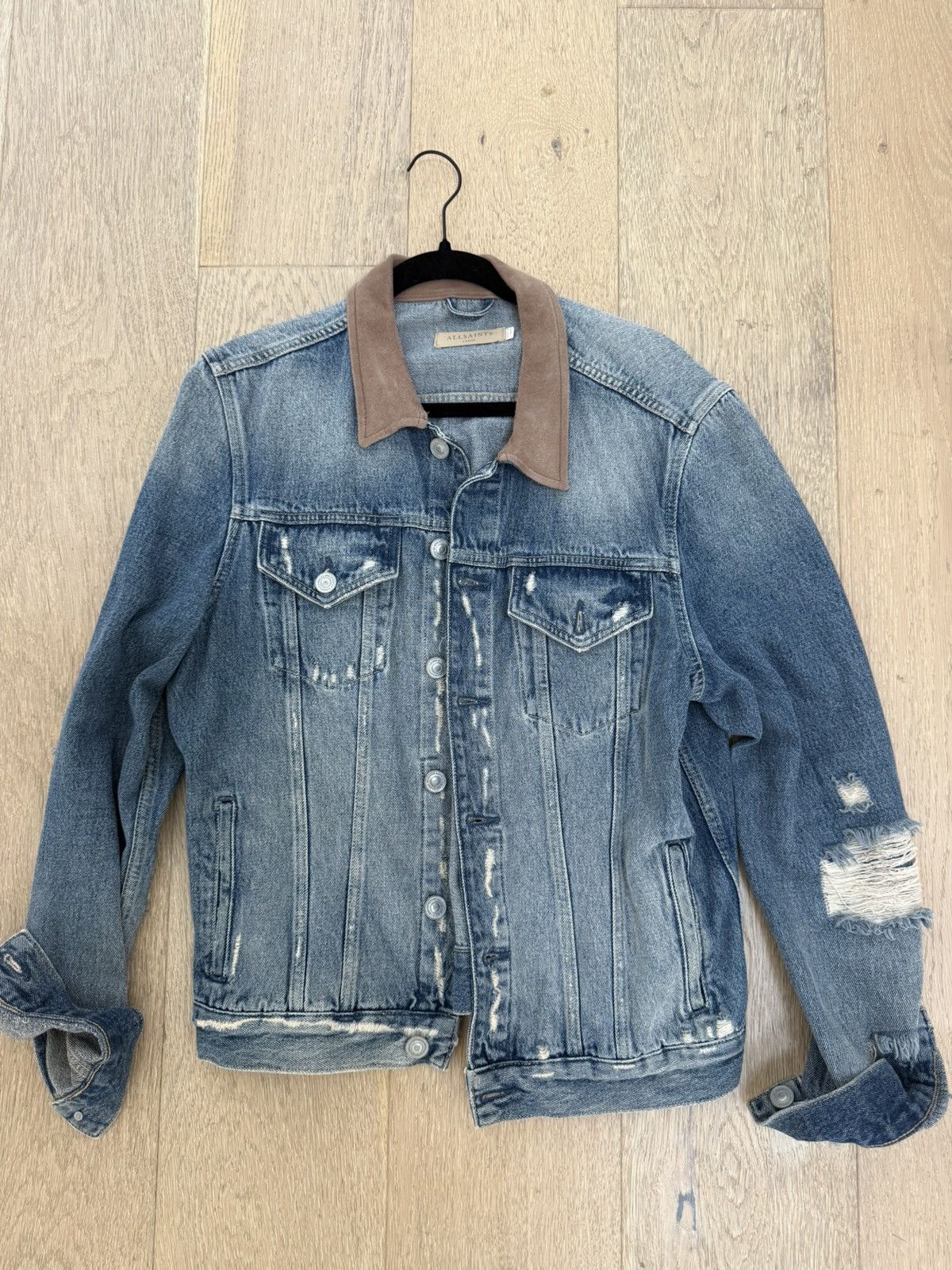 Allsaints Splitalfield japanese selvedge denim jacket good