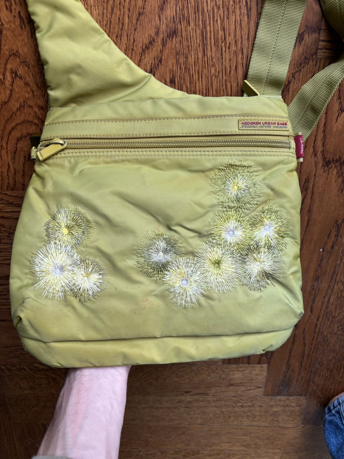 Vintage Vintage Hedgren Urban Bags Crossbody Prada Green Nylon Sling Size ONE SIZE - 11 Thumbnail