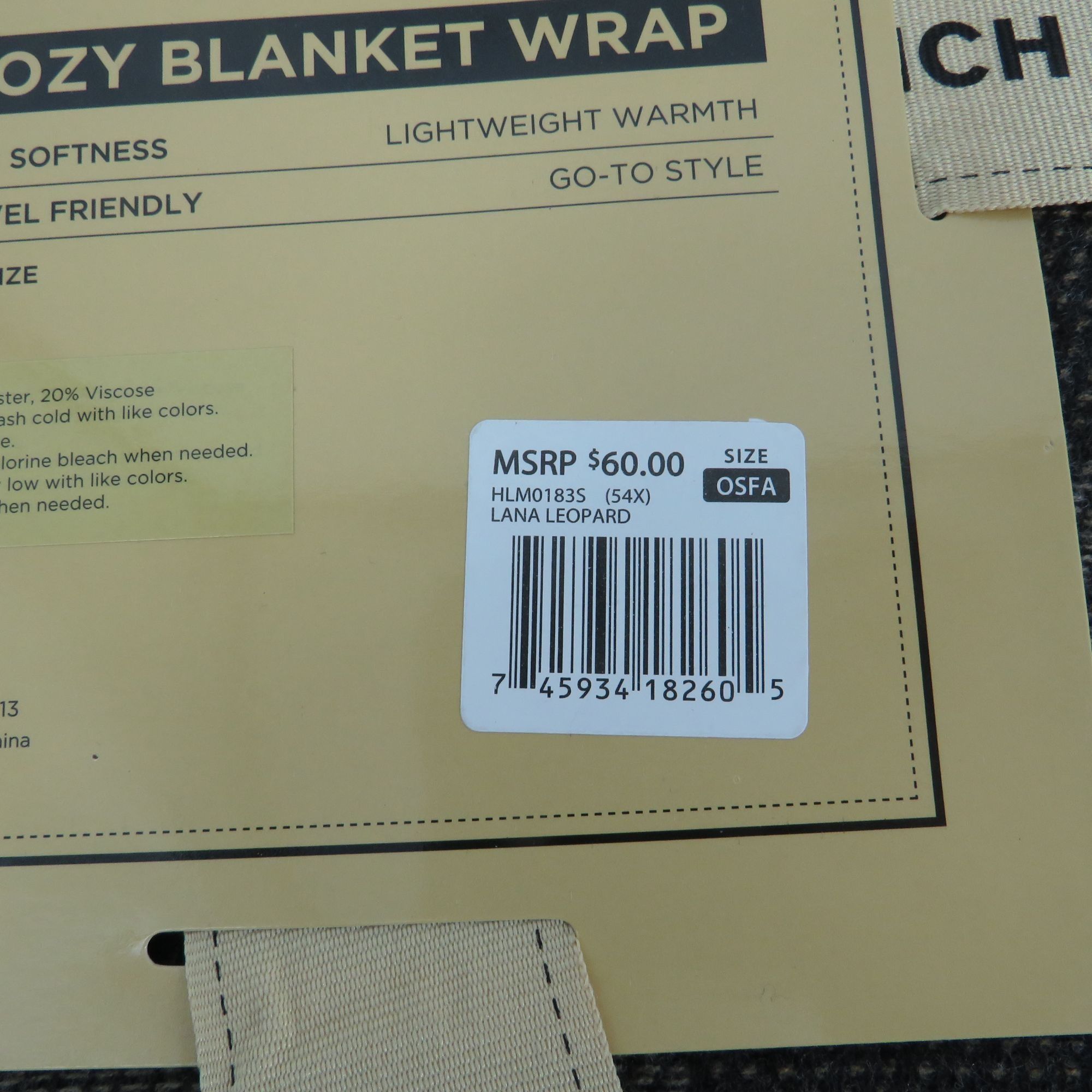 Other Woolrich Cozy Blanket Wrap In Lana Leopard Design NWT $60 Size ONE SIZE - 3 Thumbnail