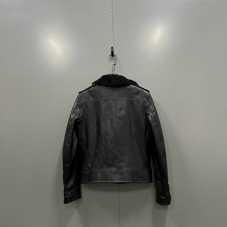 Saint Laurent Paris Saint Laurent Black Leather Shearling Jacket-2506 Size US L / EU 52-54 / 3 - 2 Thumbnail