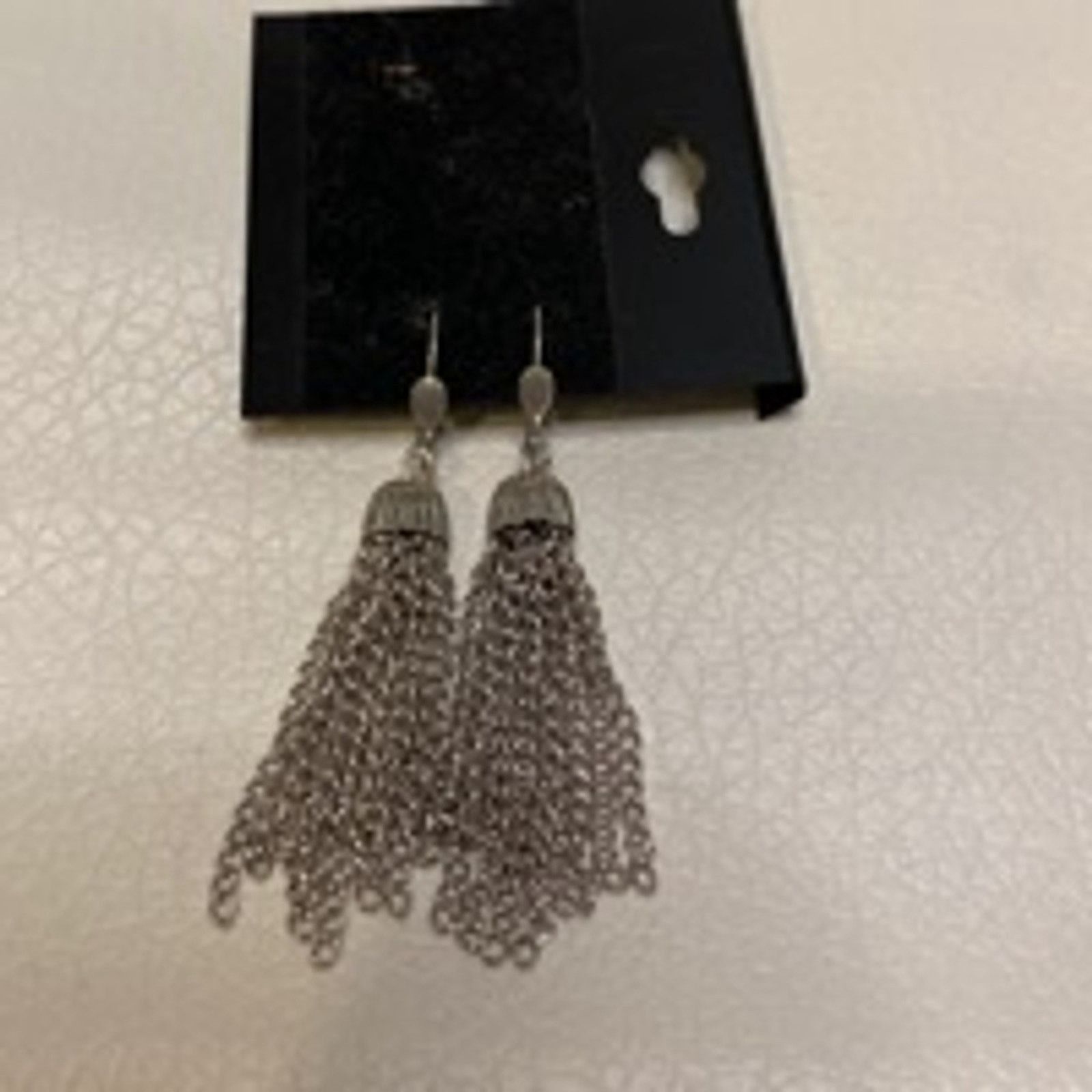 Vintage Statement Silver Chain Tassel Dangle Bold Drop Style Size ONE SIZE - 3 Thumbnail