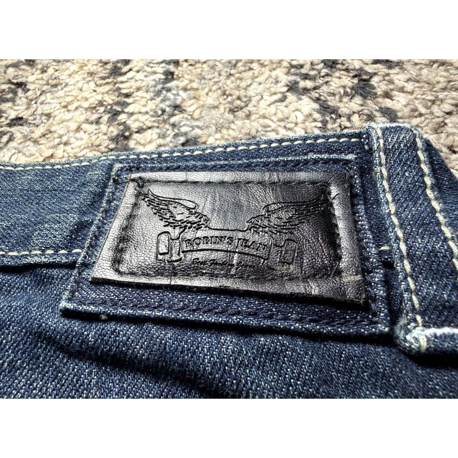 Vintage VINTAGE Robin’s Jeans Jeans Mens 34x32 5-Pocket Straight Crocodile Pocket Stud Iron Cross Y2K RARE Blue Denim Size US 34 / EU 50 - 3 Thumbnail