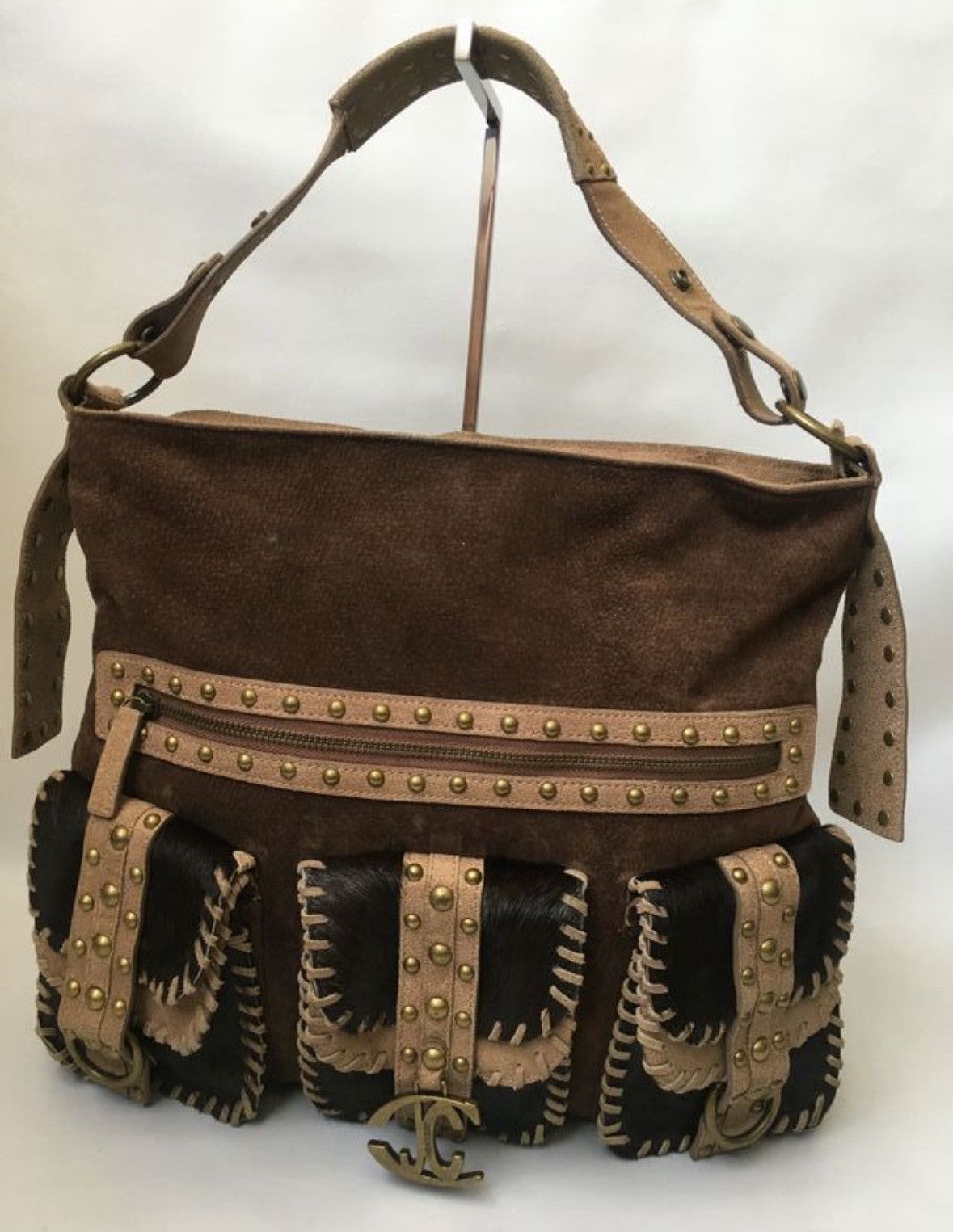 Just Cavalli Cavalli cream western suede hobo bag Size ONE SIZE - 1 Thumbnail