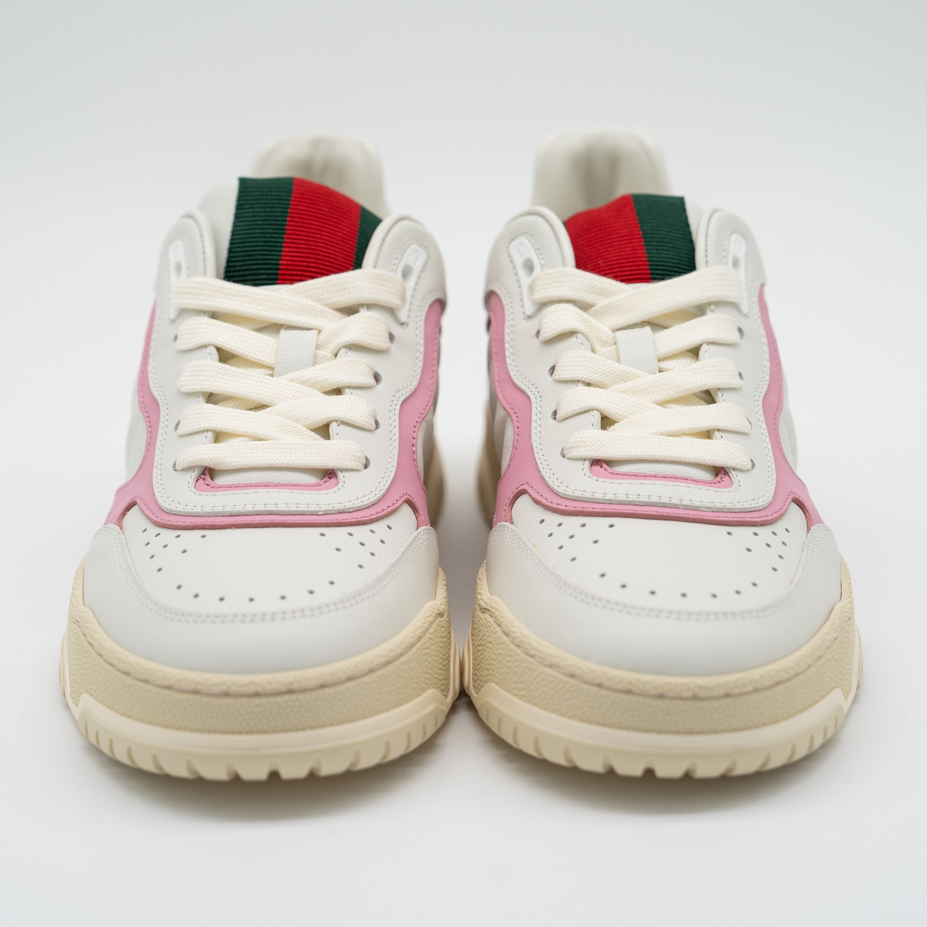 Gucci 9 US Gucci Re-Web Sneakers White Pink Leather Size US 9 / IT 39 - 2 Thumbnail