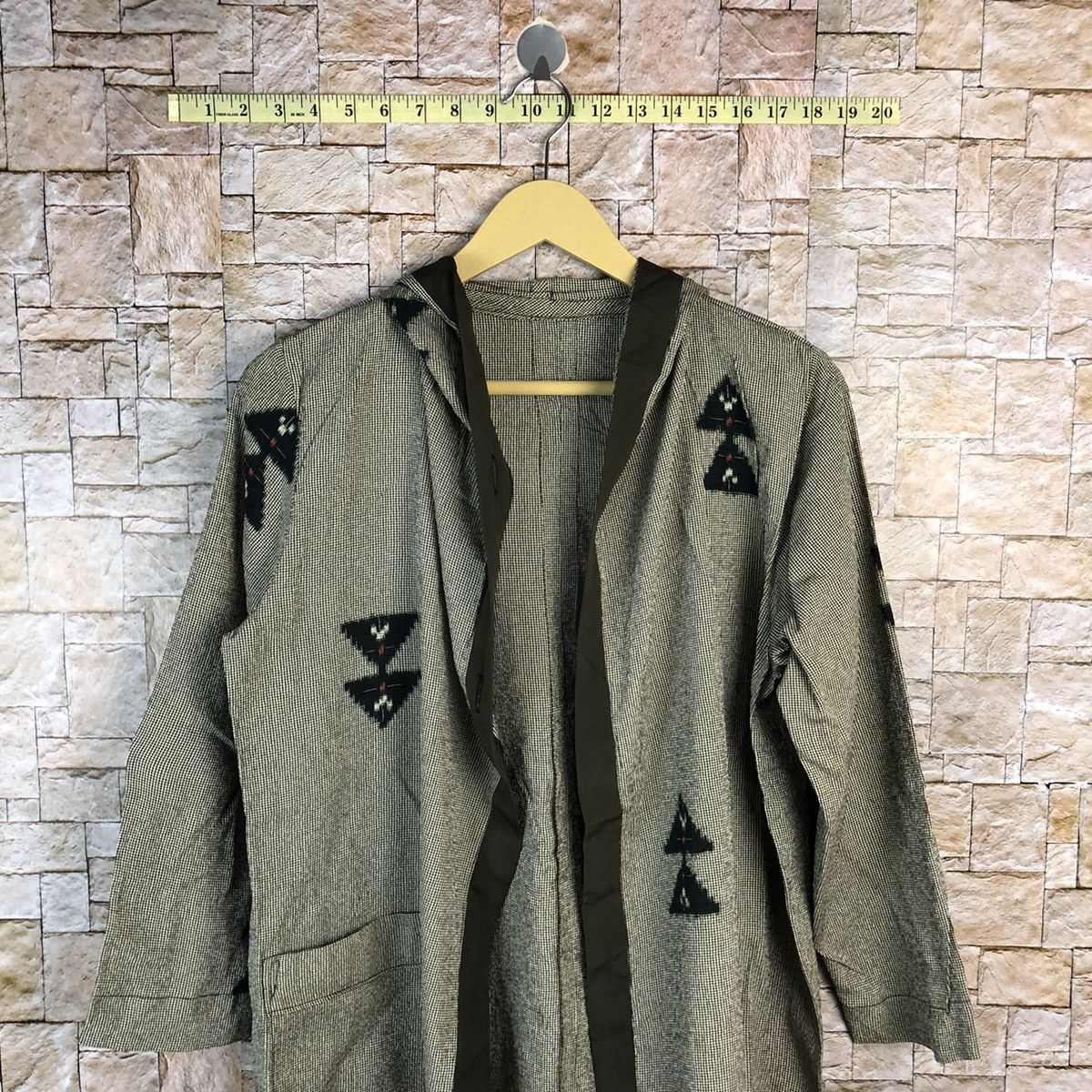 Homespun Knitwear Japan navajo Grey cardigan hoodie Knitwear #A808 Size US M / EU 48-50 / 2 - 2 Thumbnail