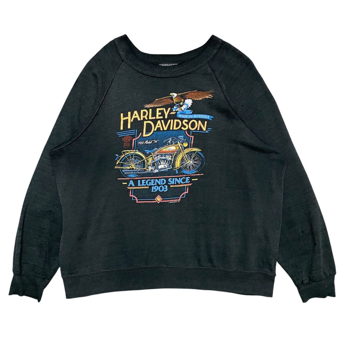 Grailed × Harley Davidson × Vintage Vintage 1986 Thrashed Harley Davidson Sweatshirt Size US XL / EU 56 / 4 - 1 Thumbnail