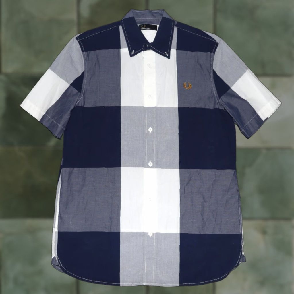 Fred Perry Fred Perry Check Short Sleeve Shirt Button Down M6397 Men’s Medium Cotton Shirt Size US M / EU 48-50 / 2 - 1 Thumbnail