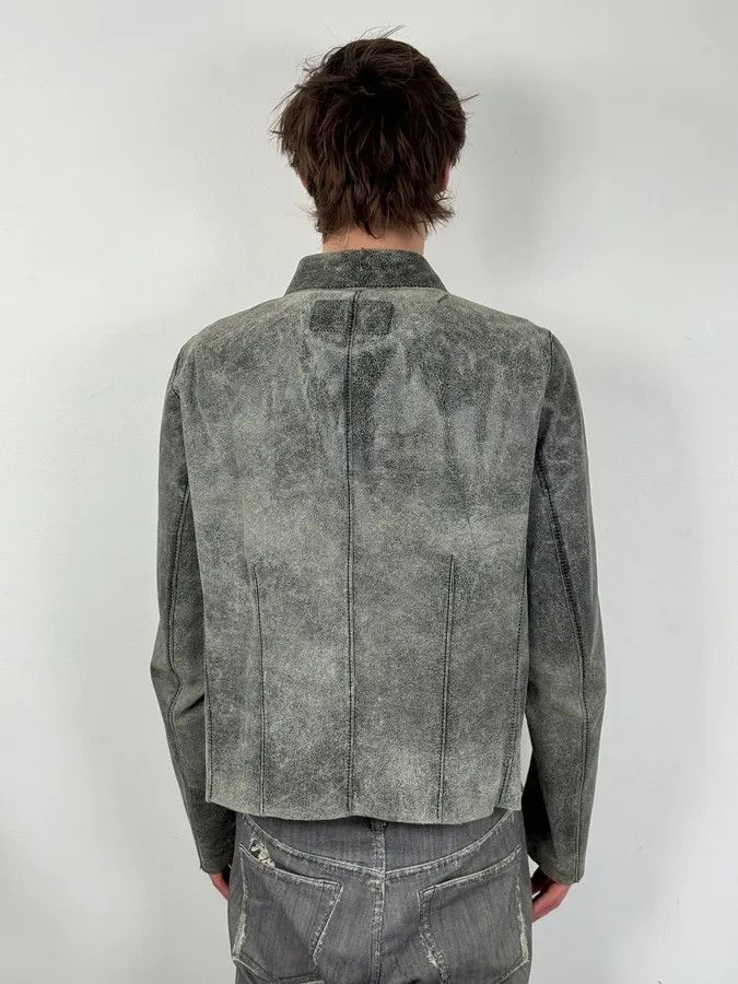 Dolce & Gabbana 1990s Dolce & Gabbana Grey Eroded Grained Leather Jacket Size US M / EU 48-50 / 2 - 3 Thumbnail