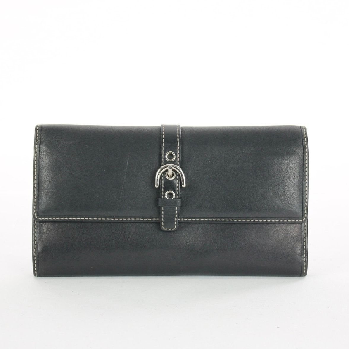 Coach Coach Vintage Black LeatherTrifold Checkbook Wallet Size ONE SIZE - 1 Thumbnail