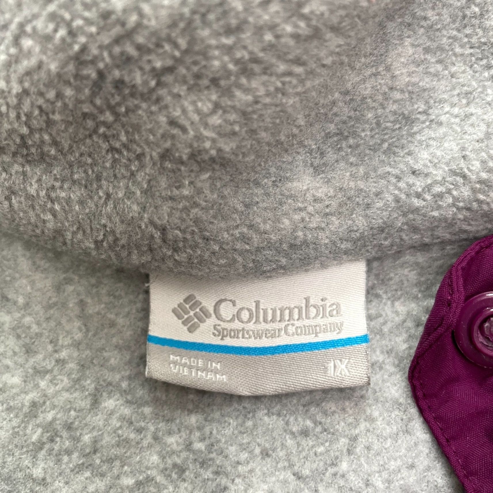Vintage Columbia Campfire Fleece Jacket Mens XL Gray Purple 1/4 Snap Button Outdoor Hike Size US XL / EU 56 / 4 - 6 Thumbnail