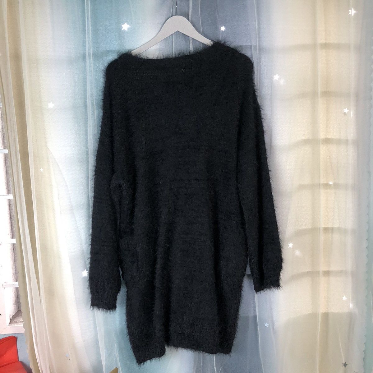 Homespun Knitwear × Japanese Brand Fun Black Shag Shaggy Fur Mohair Cardigan #915 Size XL / US 12-14 / IT 48-50 - 9 Thumbnail
