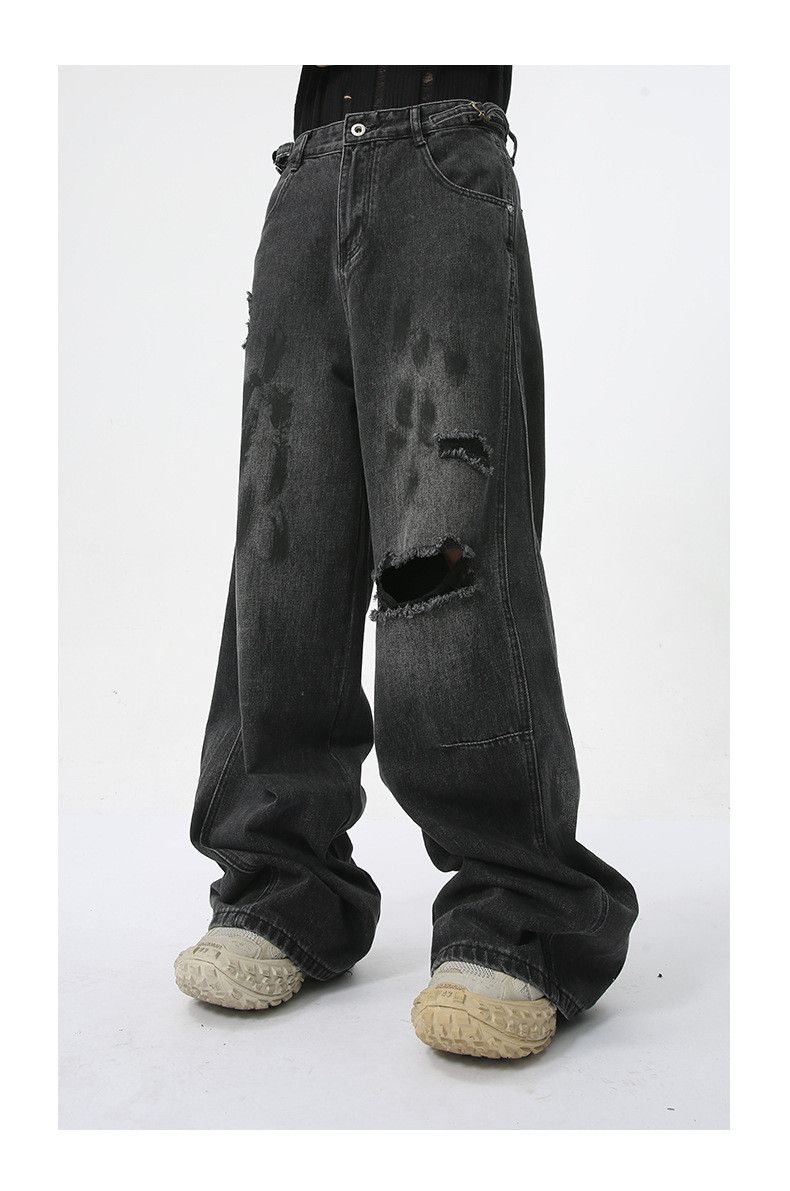 Japanese Brand × Jean American street style distressed straight jeans trend Size US 34 / EU 50 - 3 Thumbnail
