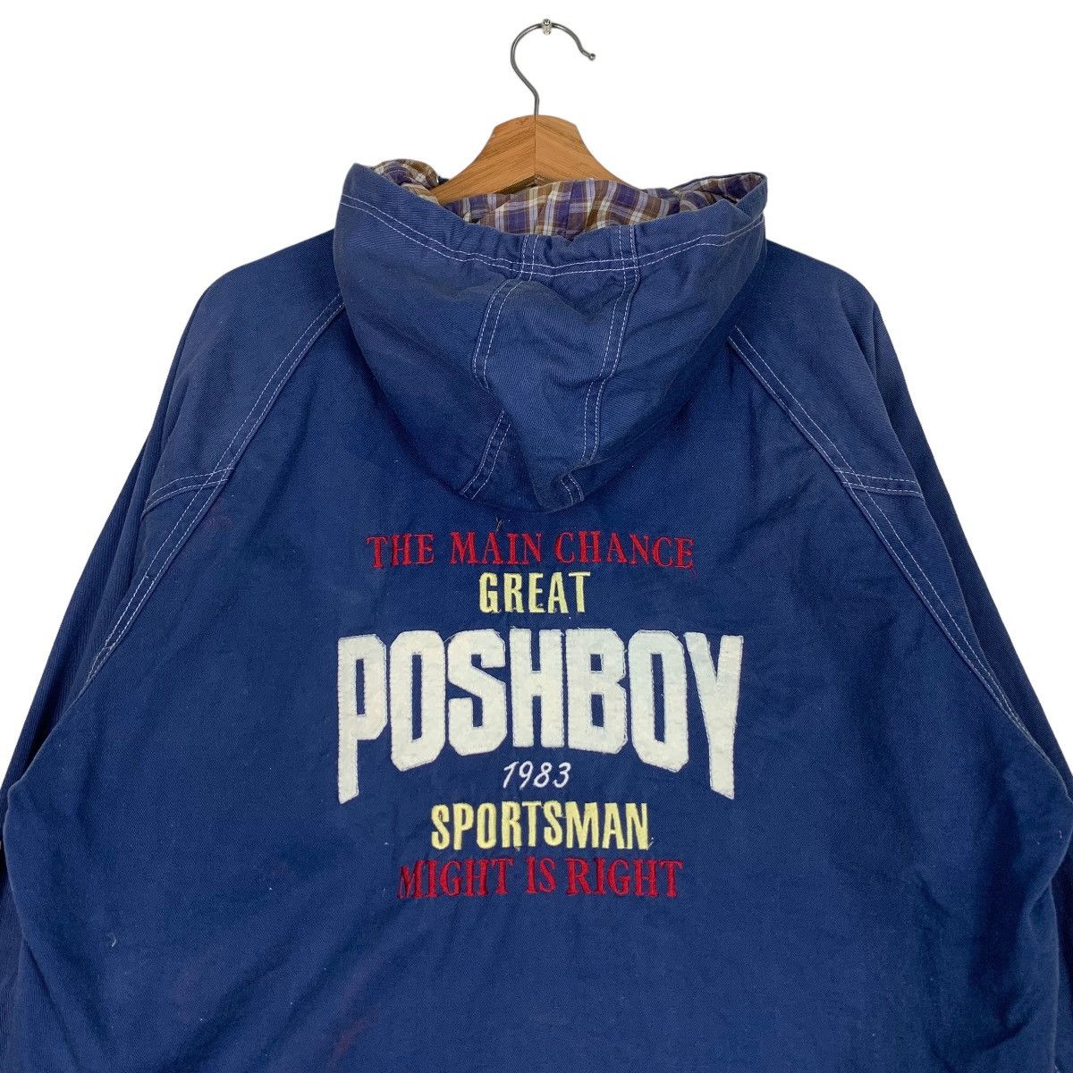 Japanese Brand POSH BOY Big Logo Hooded Chore Jacket #0579-C26 Size US L / EU 52-54 / 3 - 2 Thumbnail