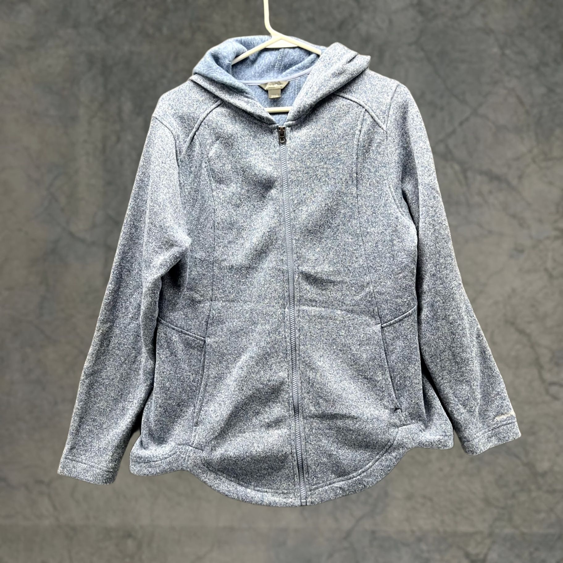 Eddie Bauer VINTAGE Eddie Bauer Sweater Women Large Heather Blue Hoodie Full Zip Jacket Polyester Jacket Regular Fit Hooded Winter Fall Spring 90s Womens Size L / US 10 / IT 46 - 1 Thumbnail