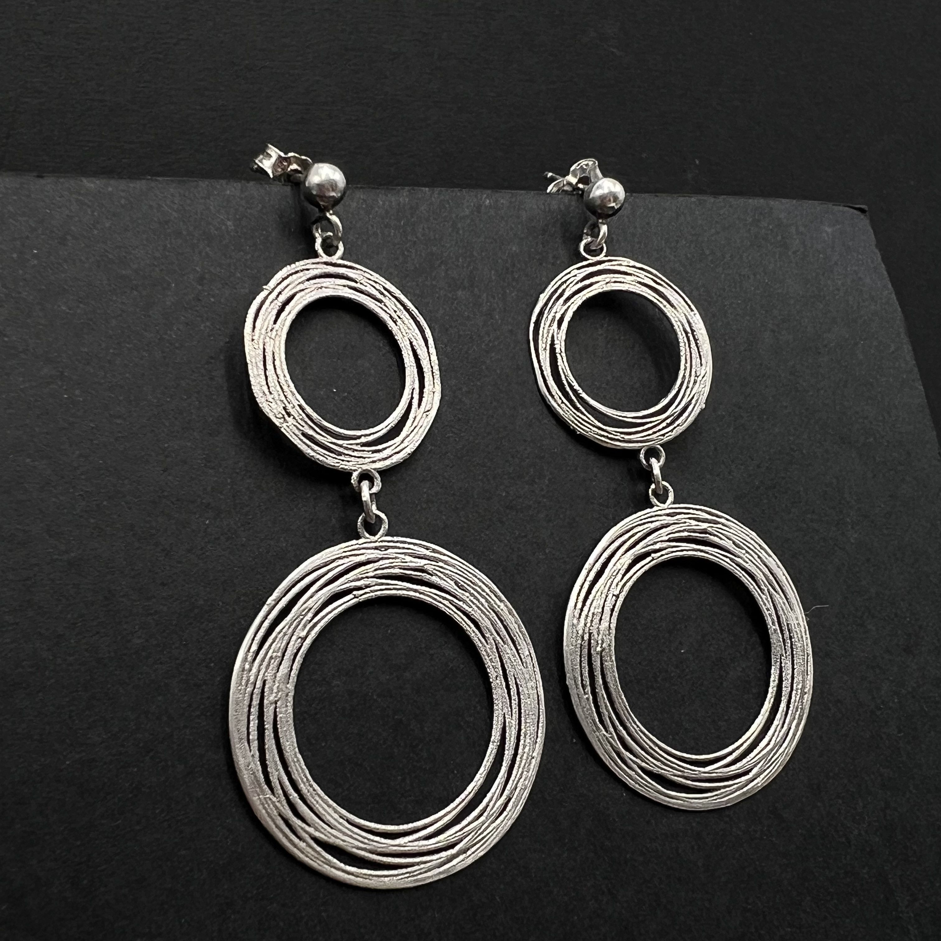 Vintage Vintage Earrings 925 Sterling Silver Drop dangle 5.36 gr Size ONE SIZE - 4 Thumbnail