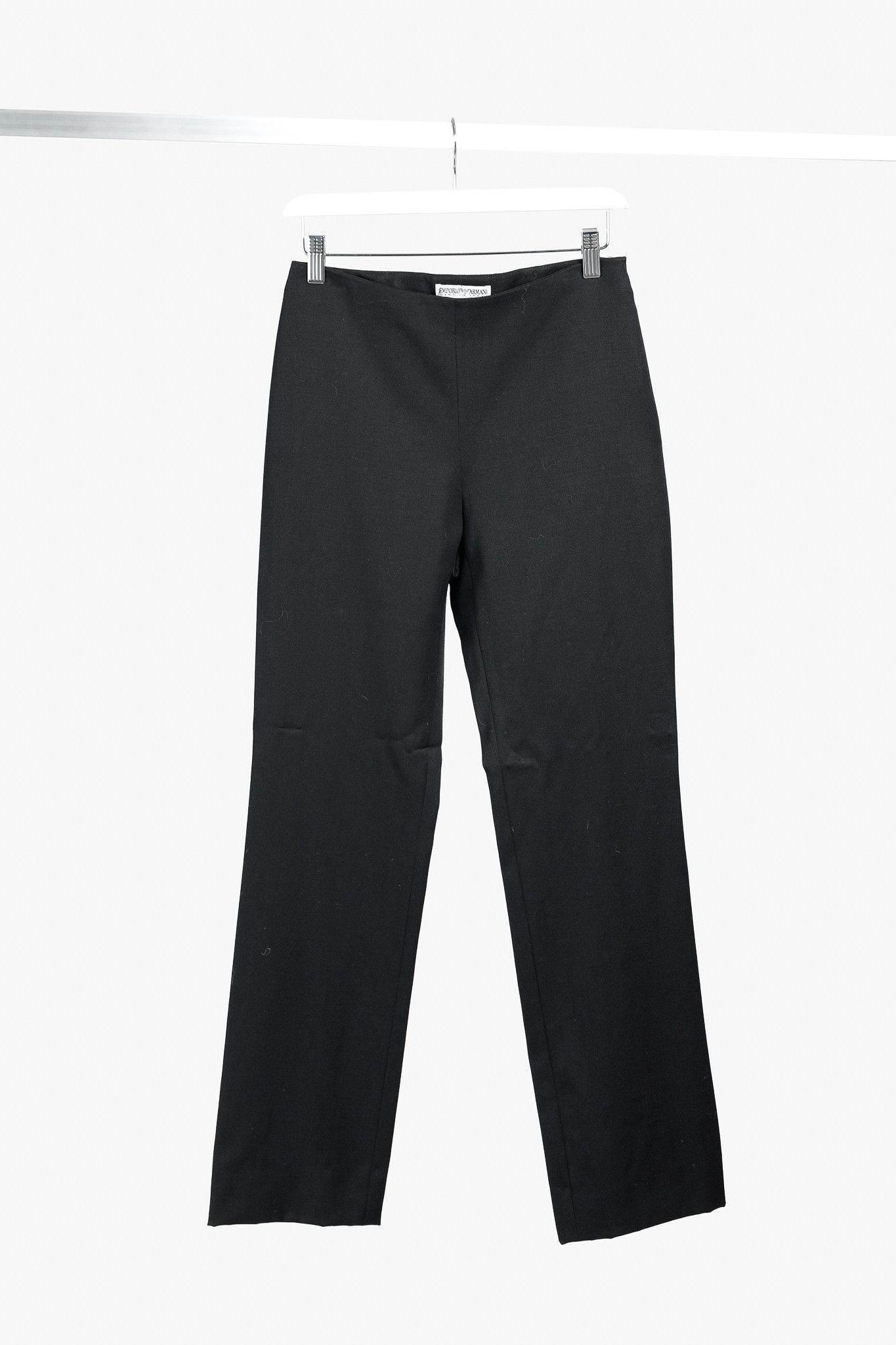 Emporio Armani Emporio Armani 2005 Vintage Back Seam Black Wool Pants Size 27" / US 4 / IT 40 - 1 Thumbnail