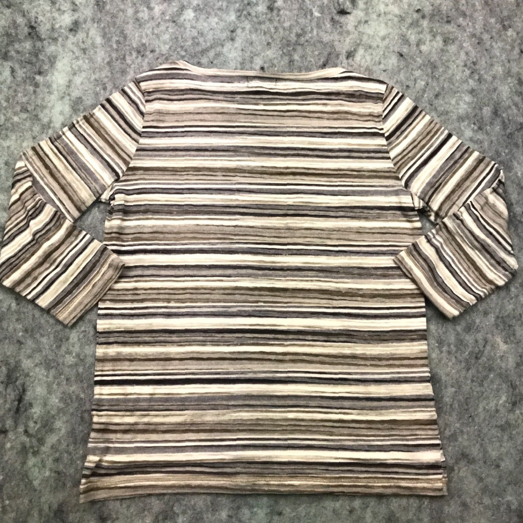 Ralph Lauren Lauren Ralph Lauren Womens Shirt Top Medium Gray Striped Semi-Sheer LRL Size M / US 6-8 / IT 42-44 - 7 Thumbnail