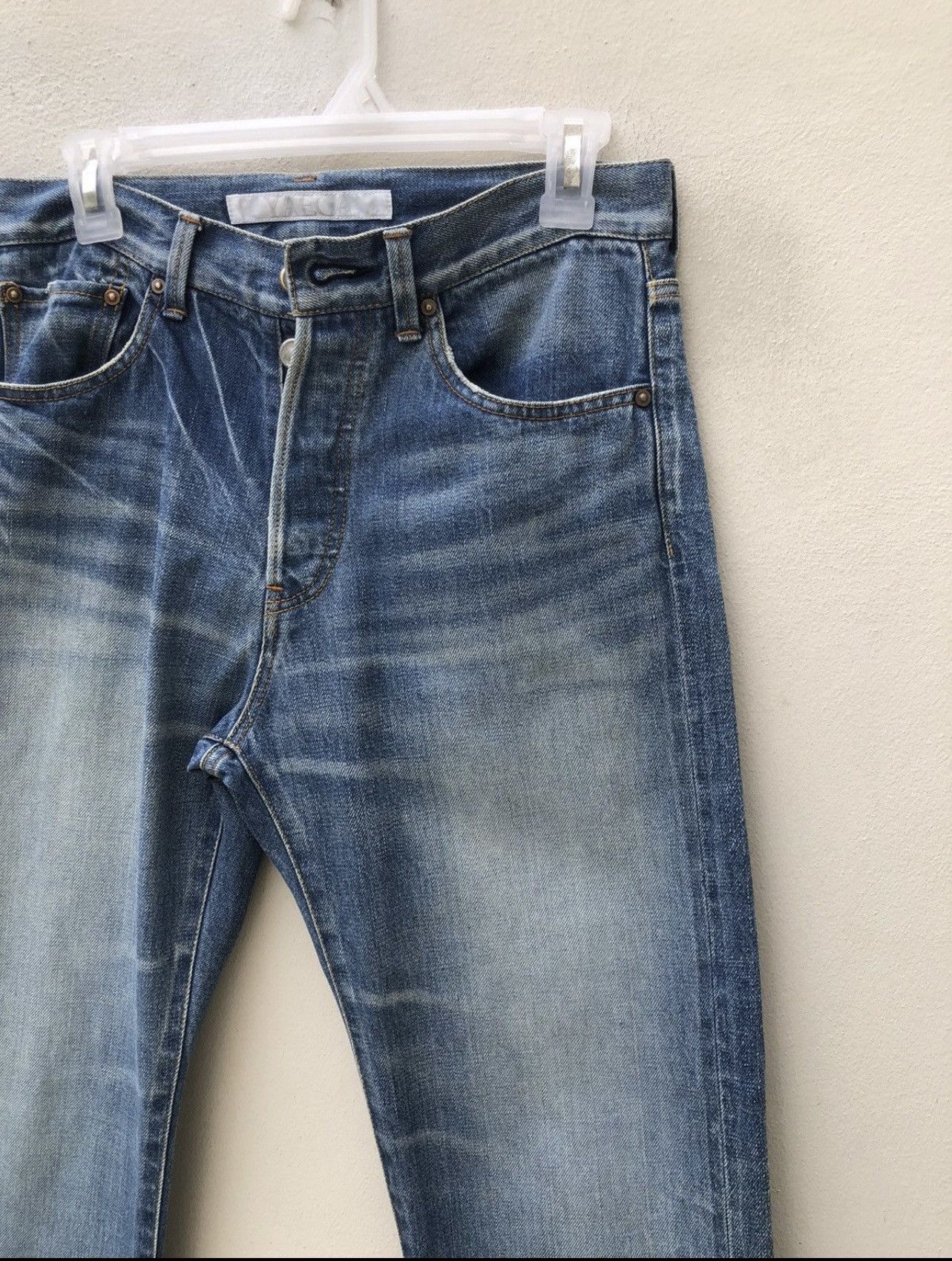 YAECA YEACA Japan Faded Blue Denim Selvedge Jeans Size US 30 / EU 46 - 10 Thumbnail