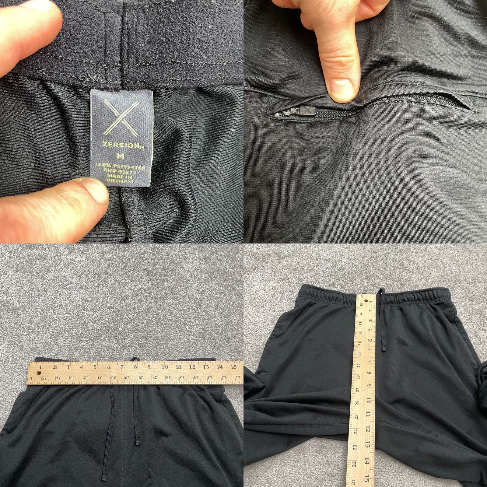 Vintage Xersion Active Pants Mens M Black Straight Ankle Zip Elastic Outdoor 28x31 Pants Size US 31 - 8 Thumbnail