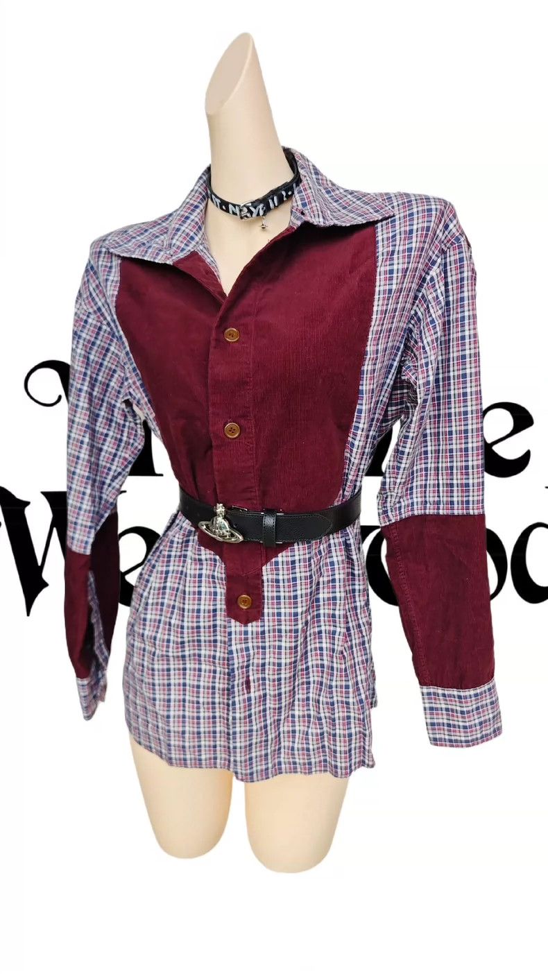 Vivienne Westwood Vivienne Westwood Patchwork corduroy checkered shirt Size M / US 6-8 / IT 42-44 - 2 Thumbnail