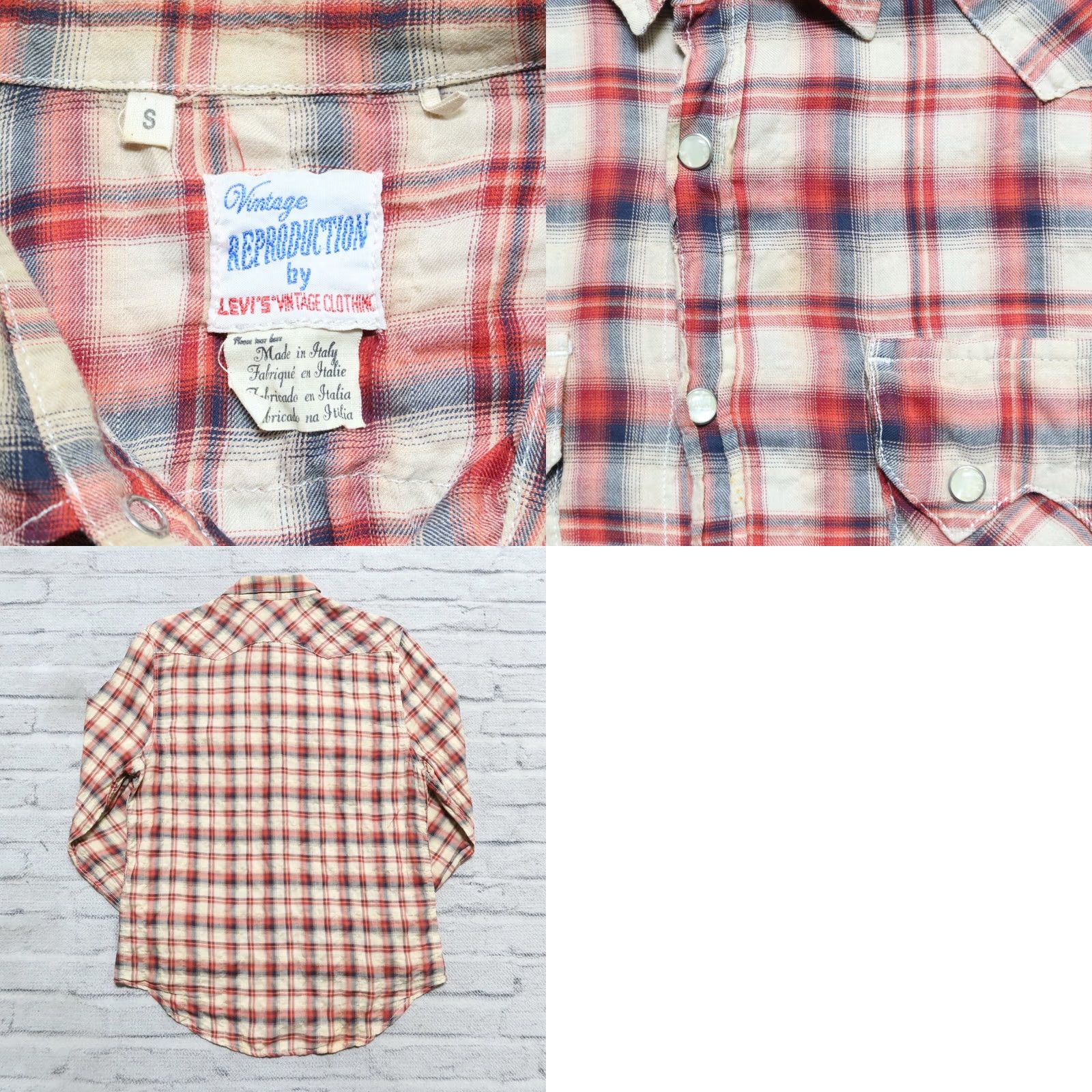 Levi's Levis Vintage Clothing Saw Tooth Plaid Western Shirt S Red Mens XS? Size US S / EU 44-46 / 1 - 9 Thumbnail
