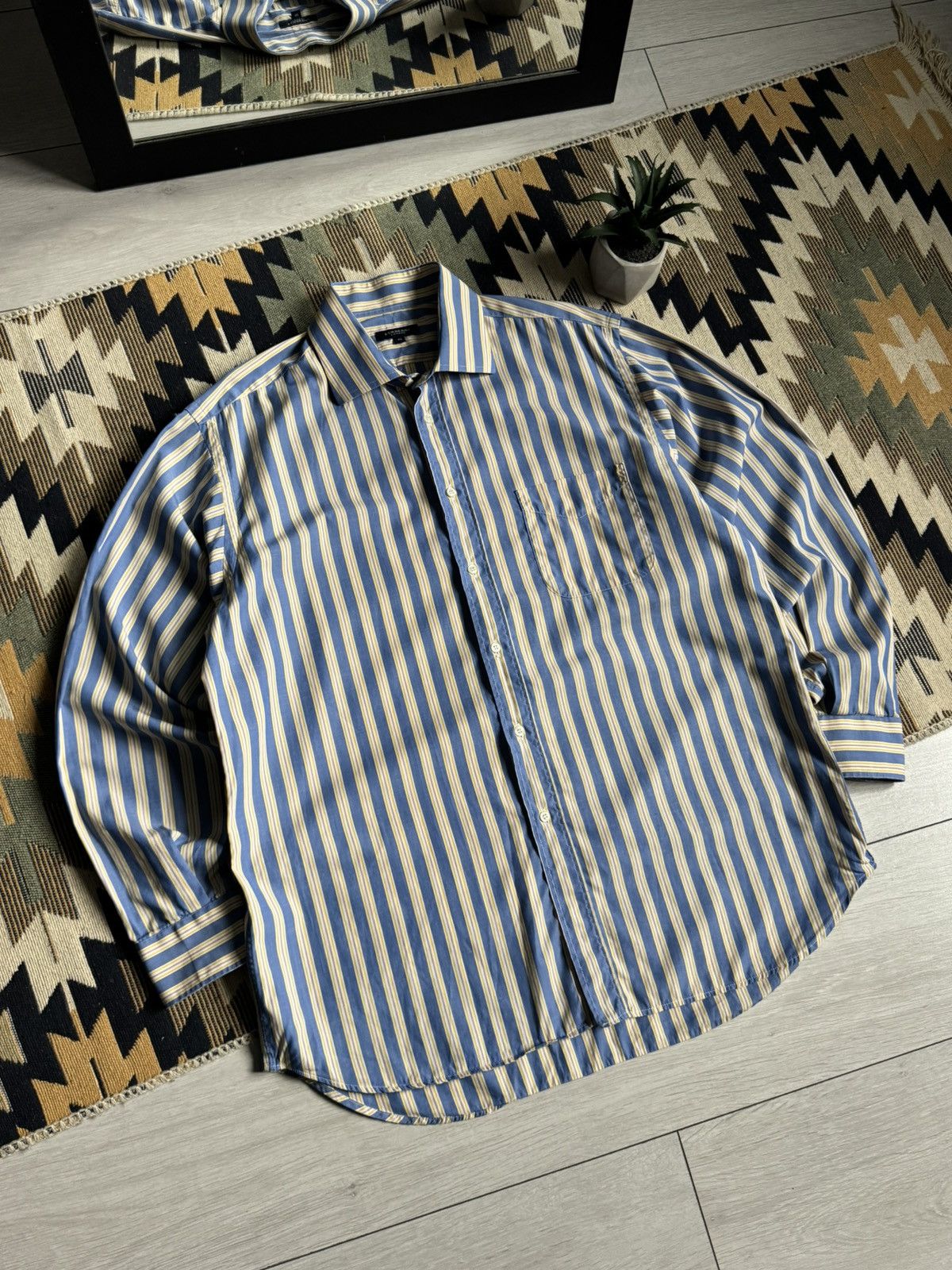 Burberry Vintage Burberry Stripped Button Up Shirt Size US XL / EU 56 / 4 - 2 Thumbnail