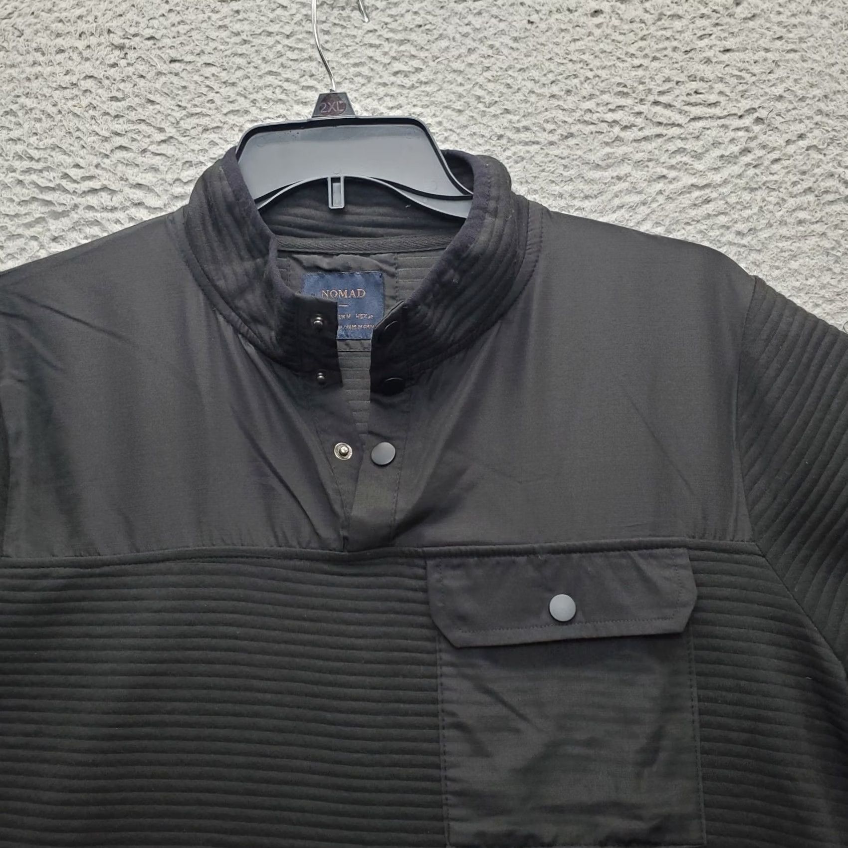 Nomad Nomad Pullover Jacket Mens M Black Cotton Pocket Mock Neck 1/4 Snap Front Size US M / EU 48-50 / 2 - 5 Thumbnail
